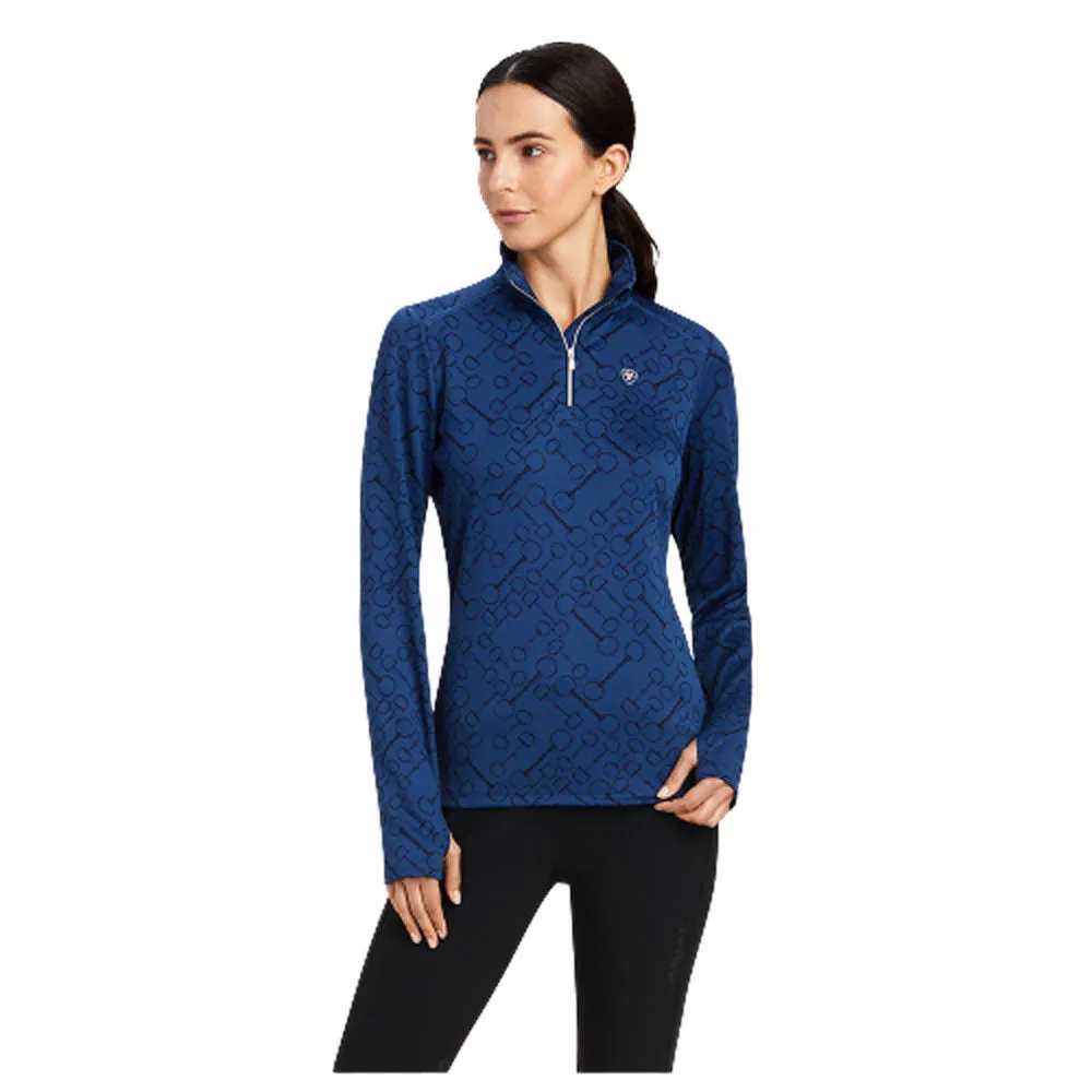 10041216 Ariat Women's Prophecy 1/4 Zip Long Sleeve Baselayer - Estate Blue