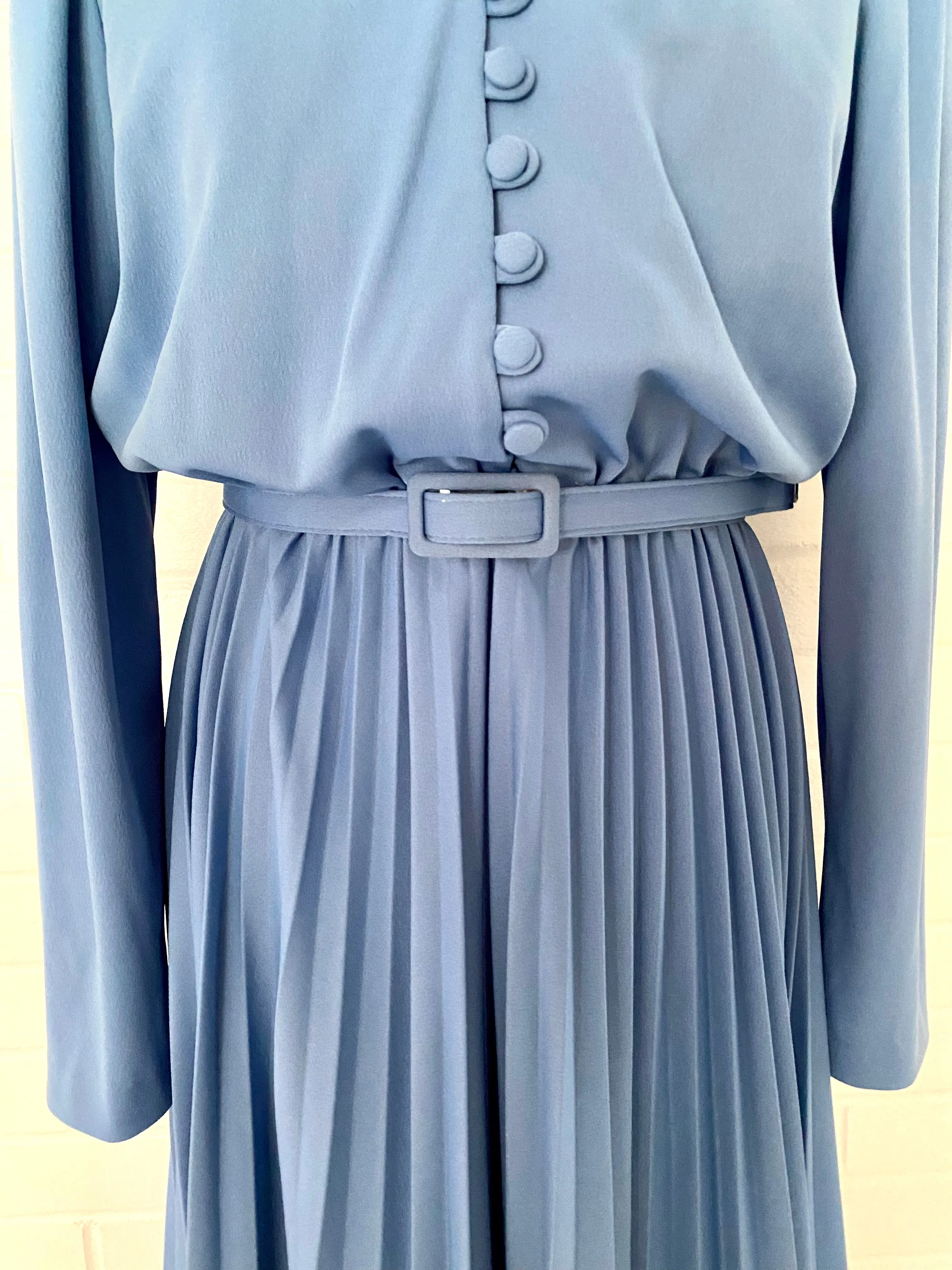 1980s Joan Cutis Pleated Dress