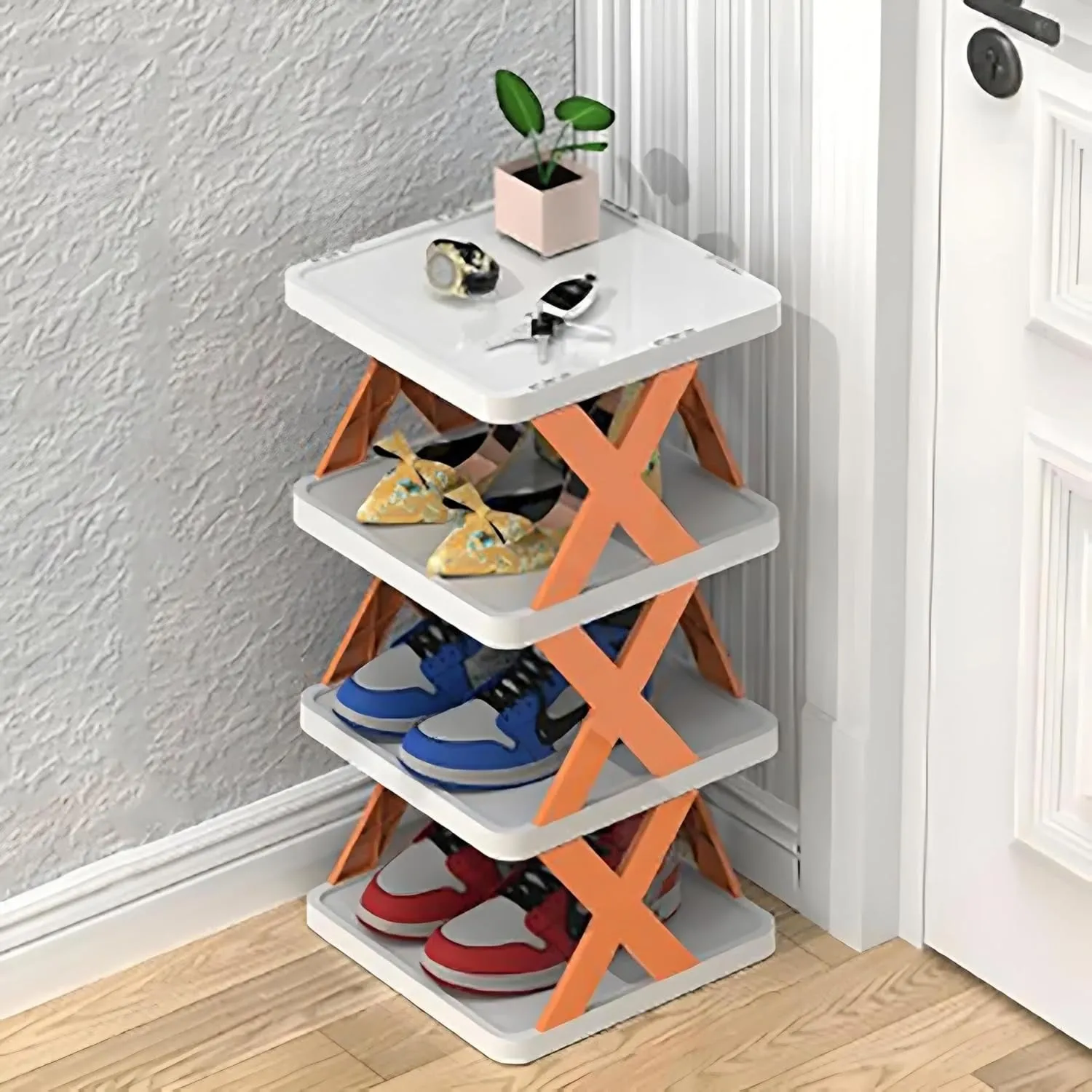 4 Layer Storage Organizer Creative Removable Stackable Shoe Rack