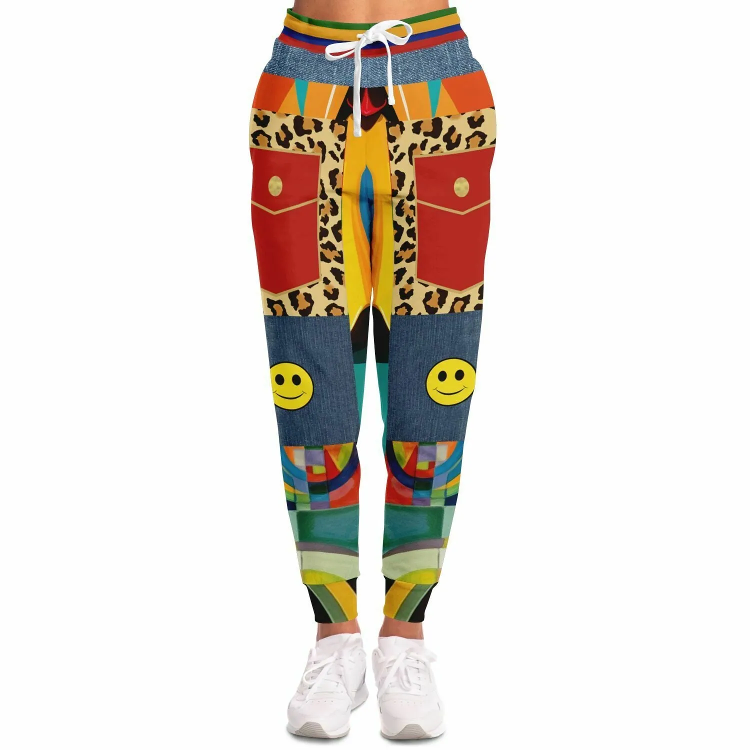 Afro-Queen Solace Denim Rainbow Eco-Poly Unisex Joggers