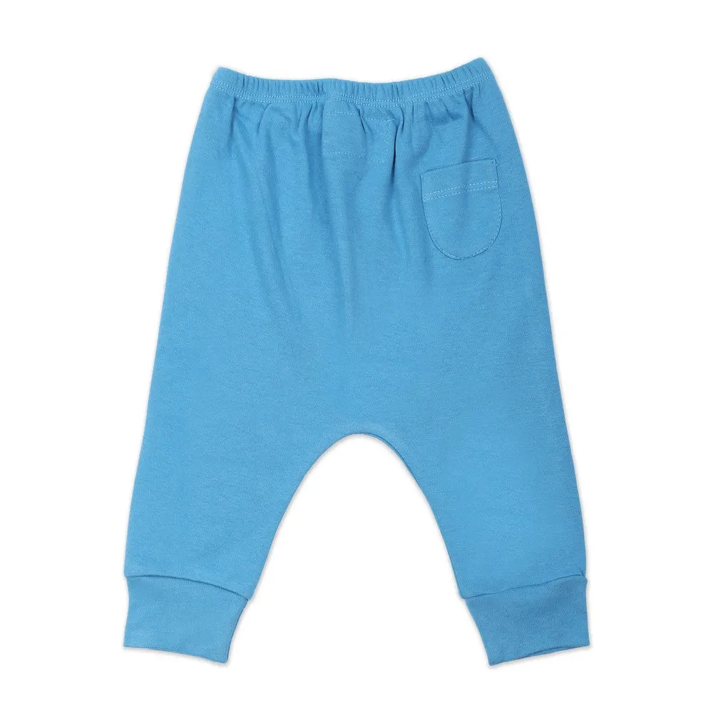 Aqua Plain Jogger Pants With Ribbed Cuff