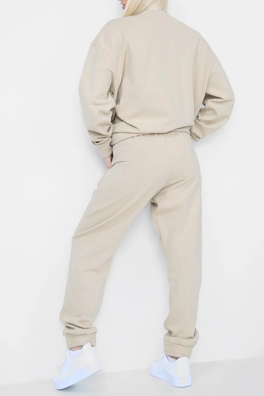 Beige Fleece Lined Joggers