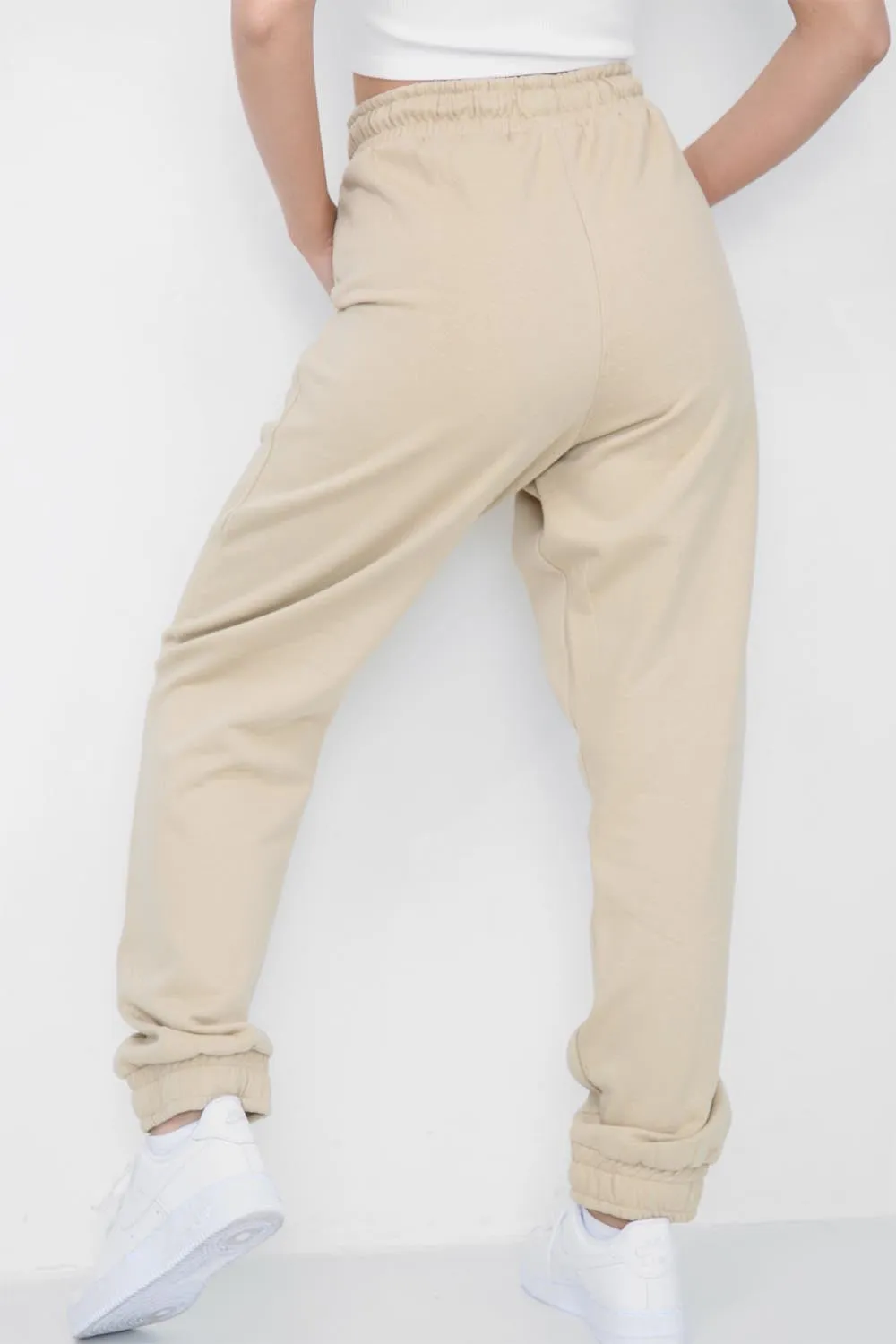 Beige Fleece Lined Joggers