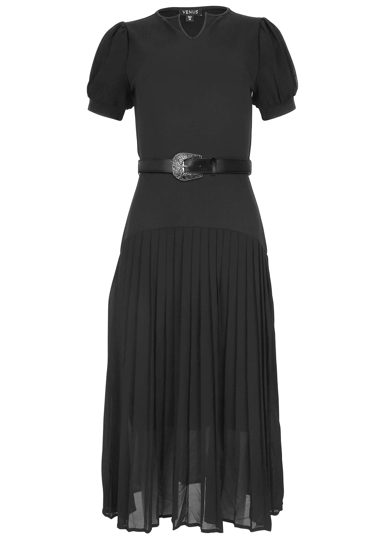 Belted Maxi Dress - Black