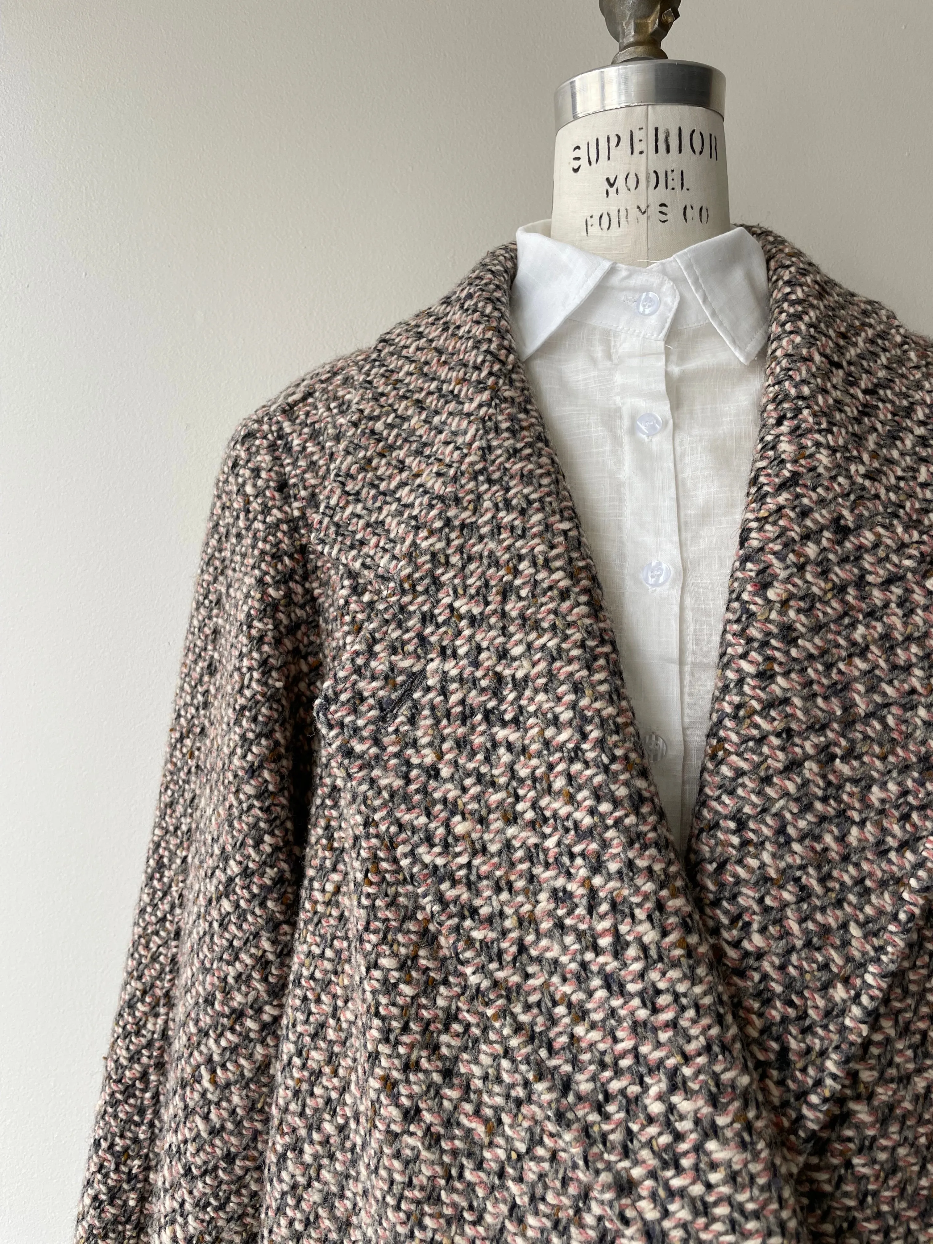 Blush Tweed Winter Coat