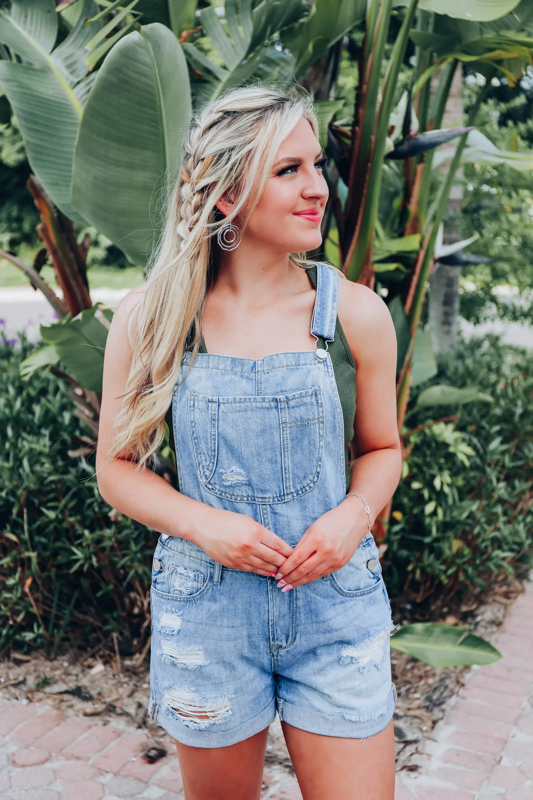 Bradley Denim Overall Shorts