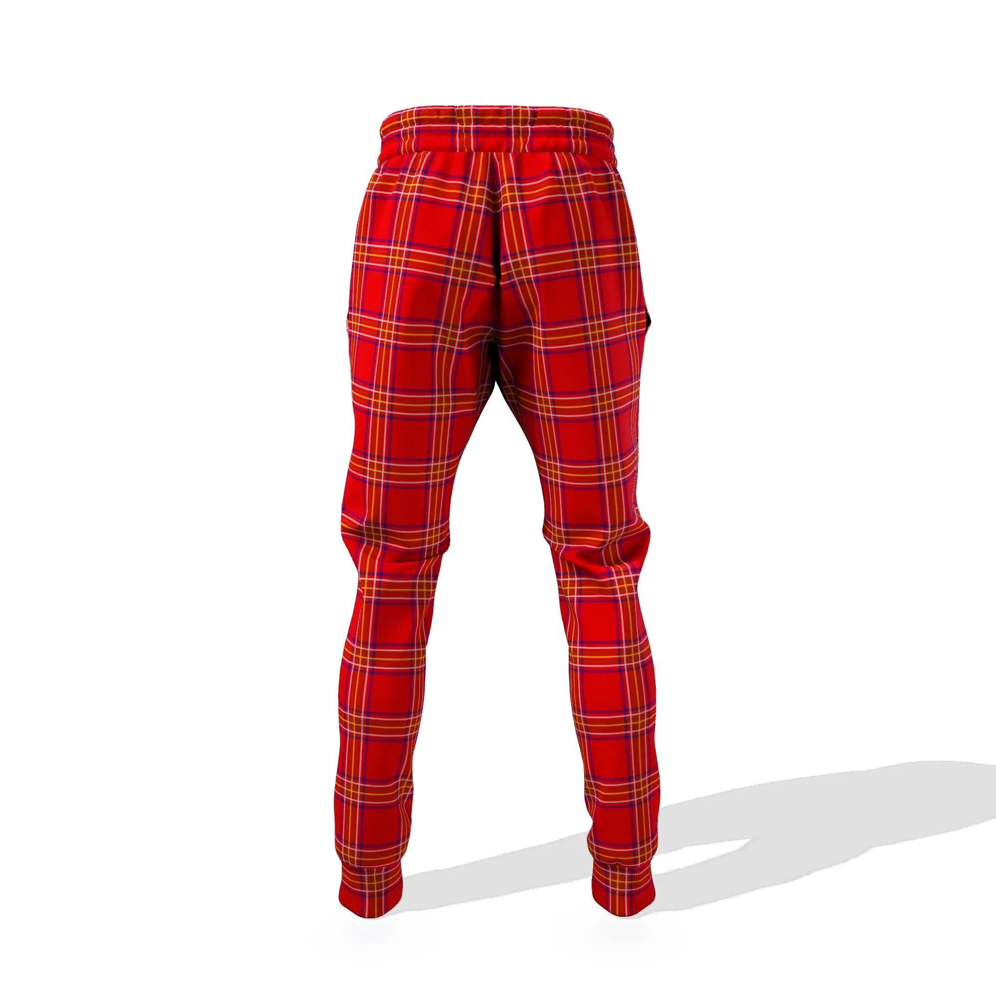 Burnett Modern Tartan Joggers Pants with Family Crest