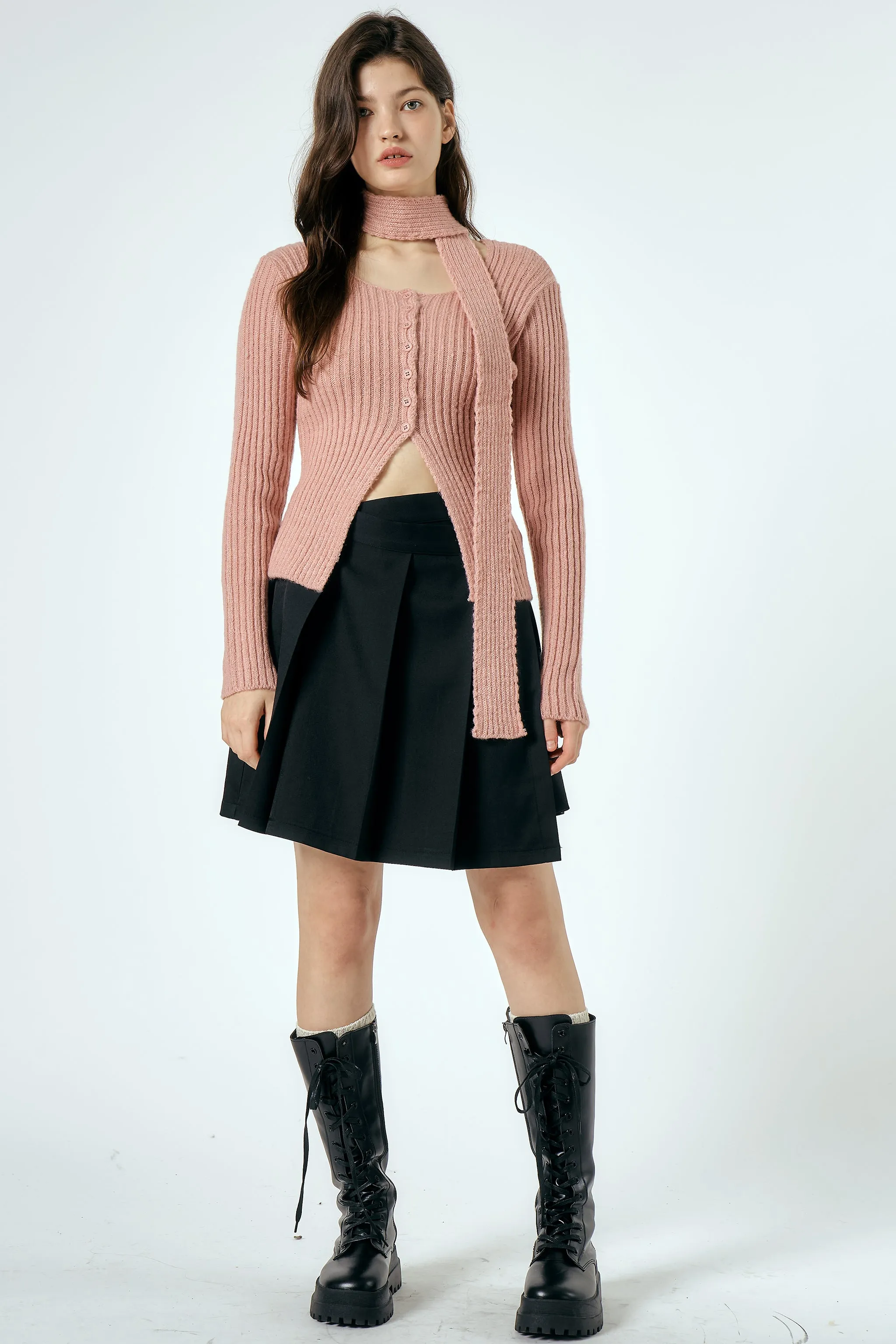 Caley Pleated Wrap Skirt