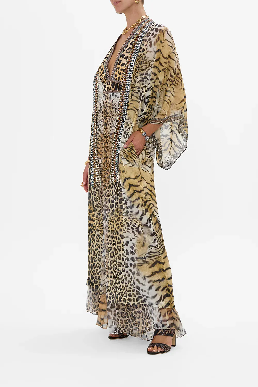 CAMILLA JAGUAR KIMONO LAYER WITH COLLAR