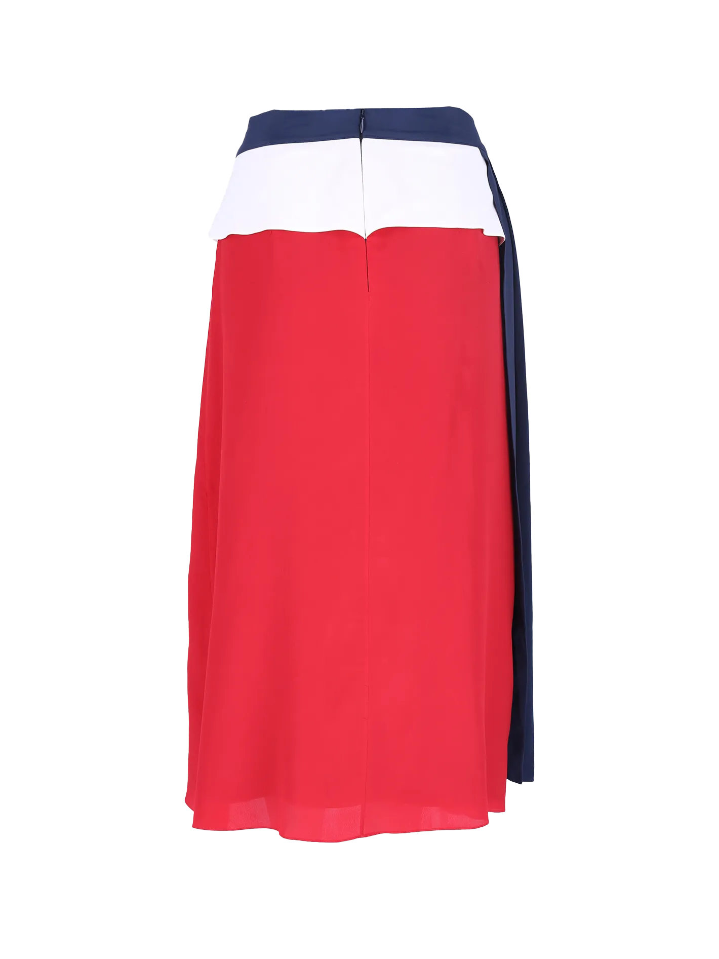 colour-block pleated midi skirt