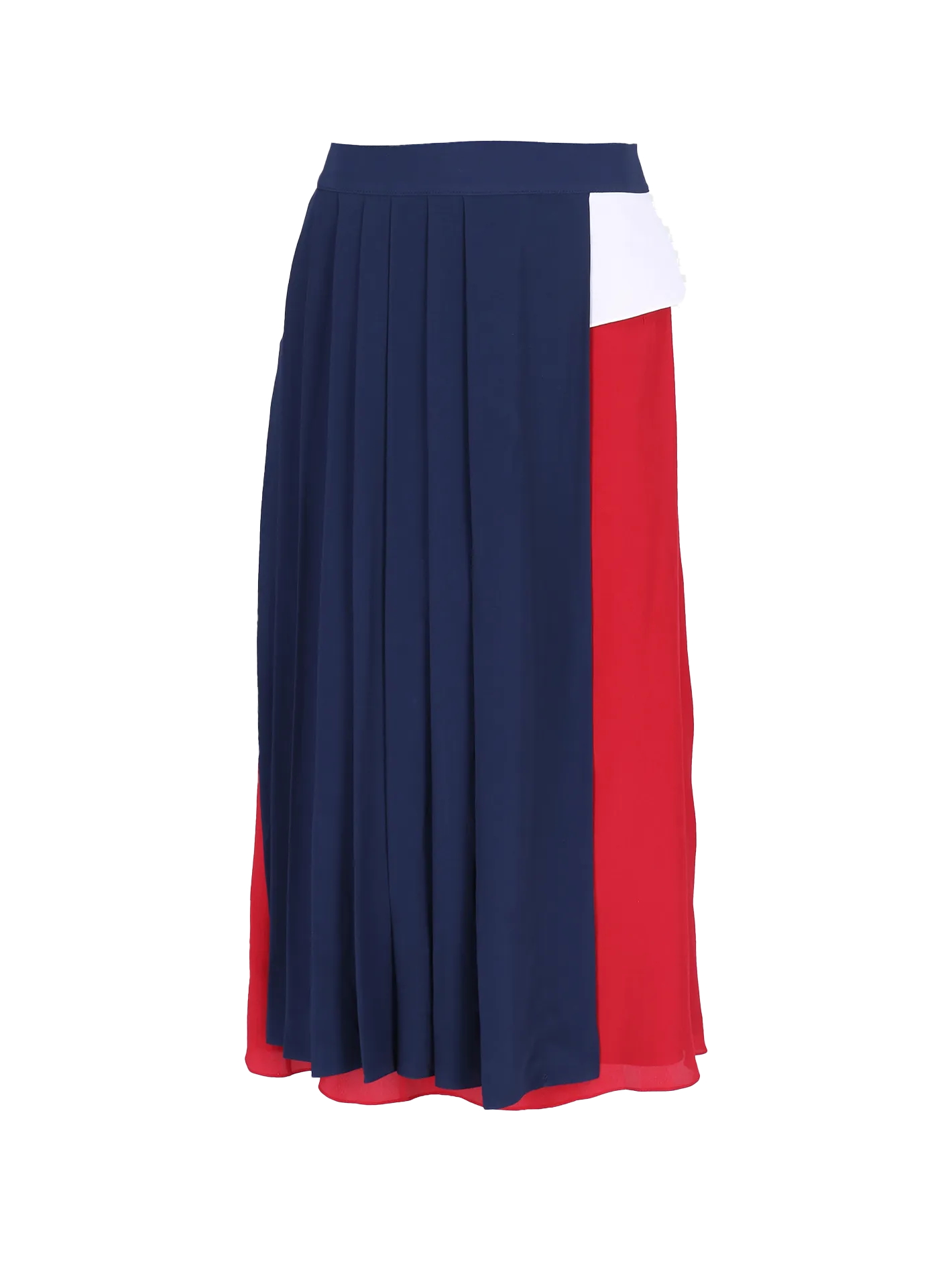 colour-block pleated midi skirt