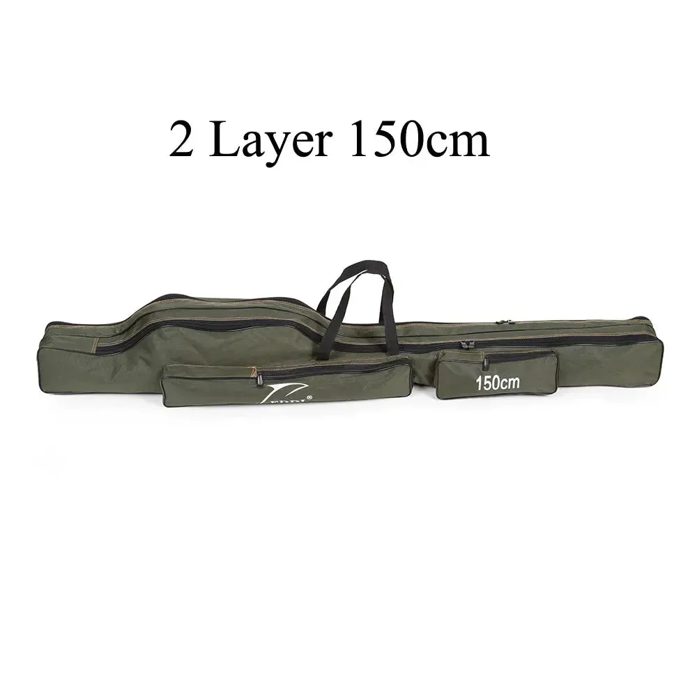 FDDL Portable Folding Fishing Bags Rod Carrier Canvas Fishing Pole Tools Storage Bag Case Fishing Gear Tackle 120/130/ 150cm