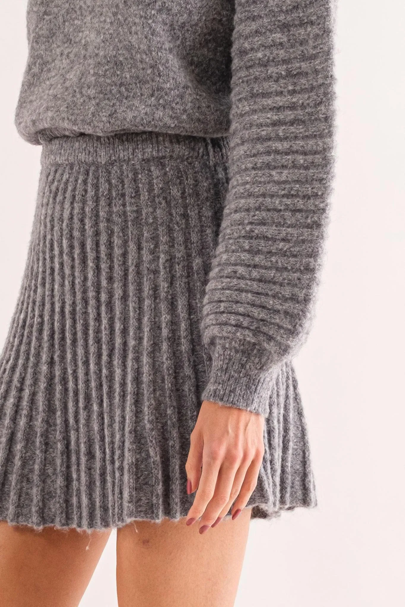 Gabrielle Pleated Knit Skirt