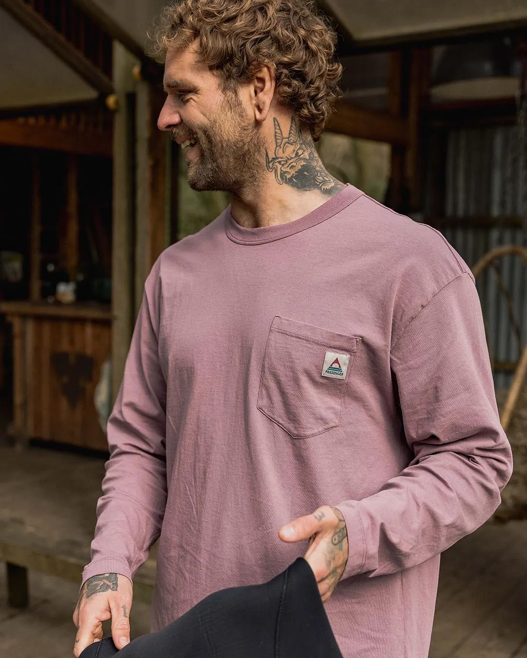 Heritage Recycled Relaxed Fit LS T-Shirt - Grape