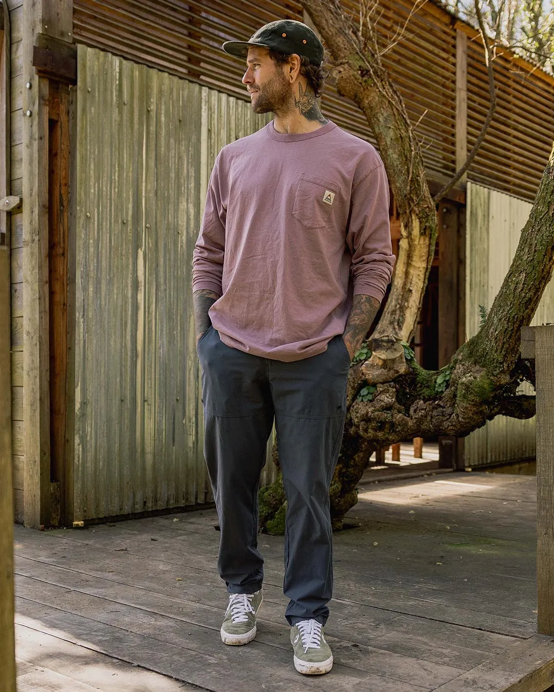 Heritage Recycled Relaxed Fit LS T-Shirt - Grape