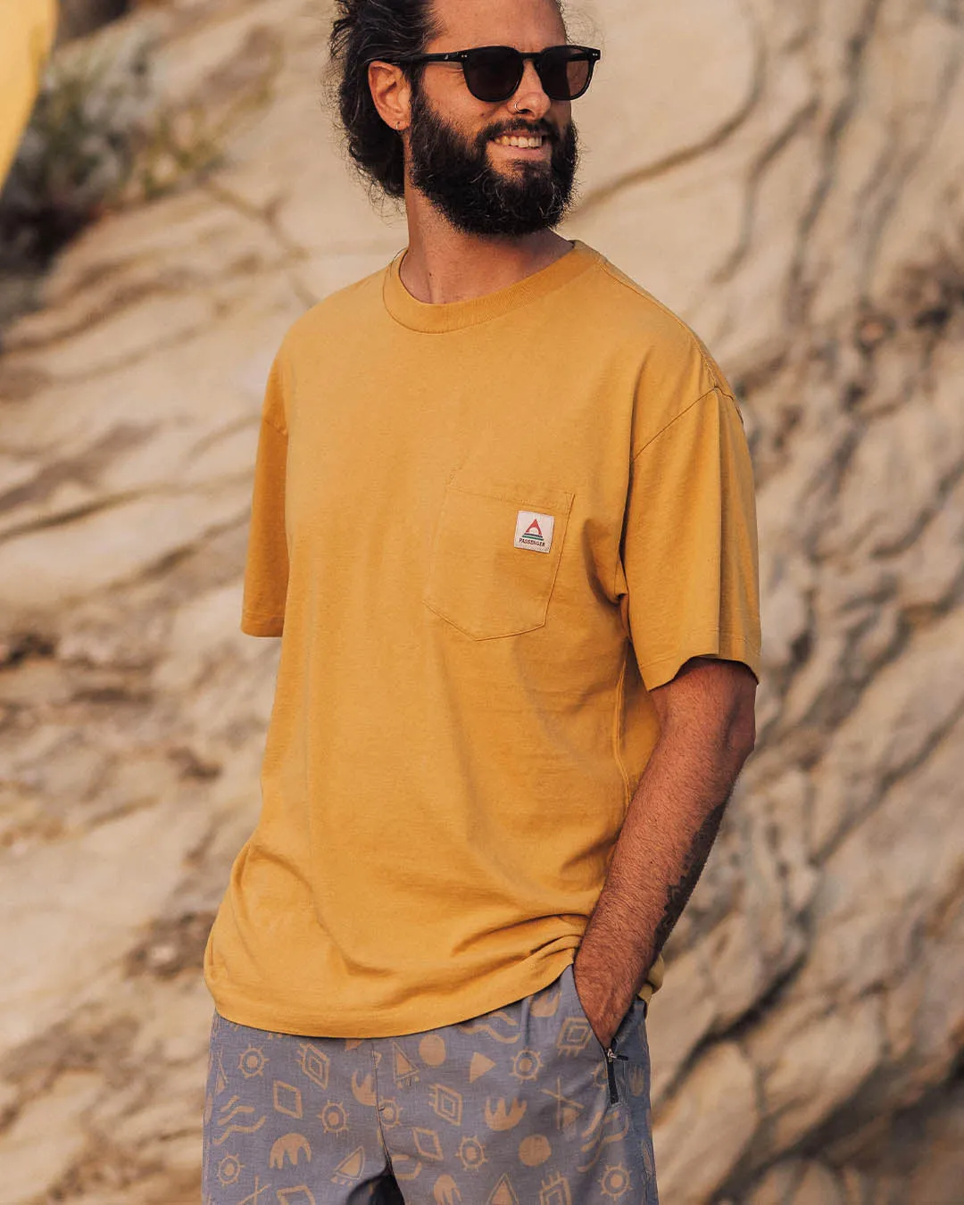 Heritage Recycled Relaxed Fit T-Shirt - Mustard Gold