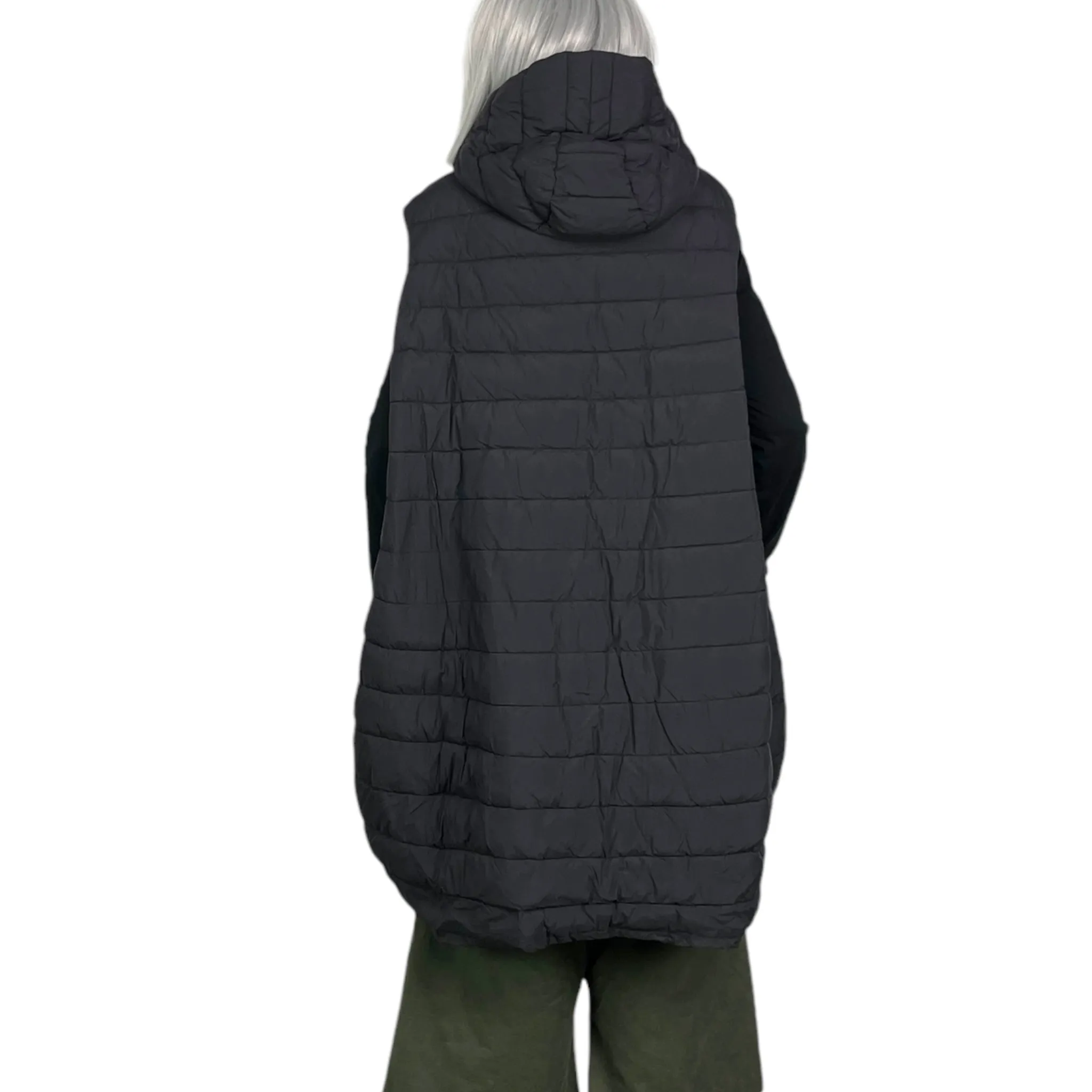 HOODED COAT W/QUILTED VEST