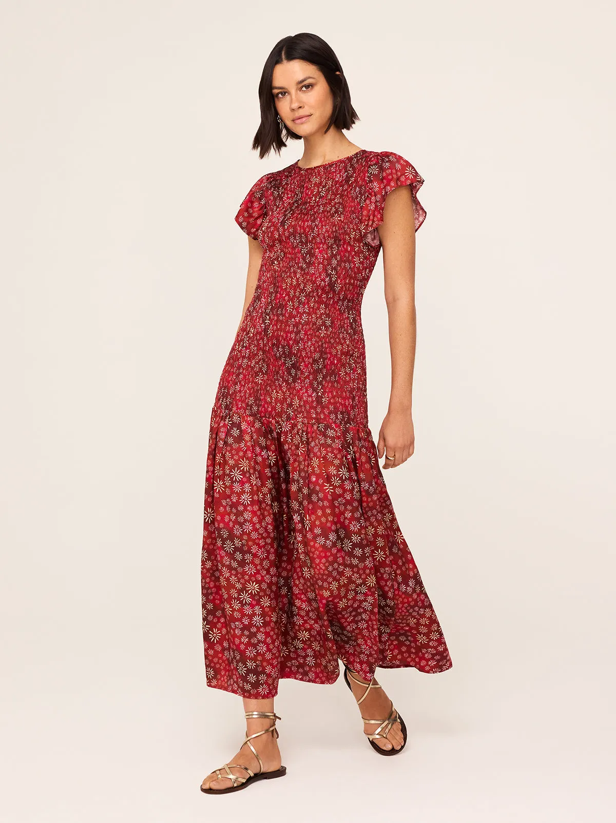 Jemima Red Constellation Print Maxi Dress