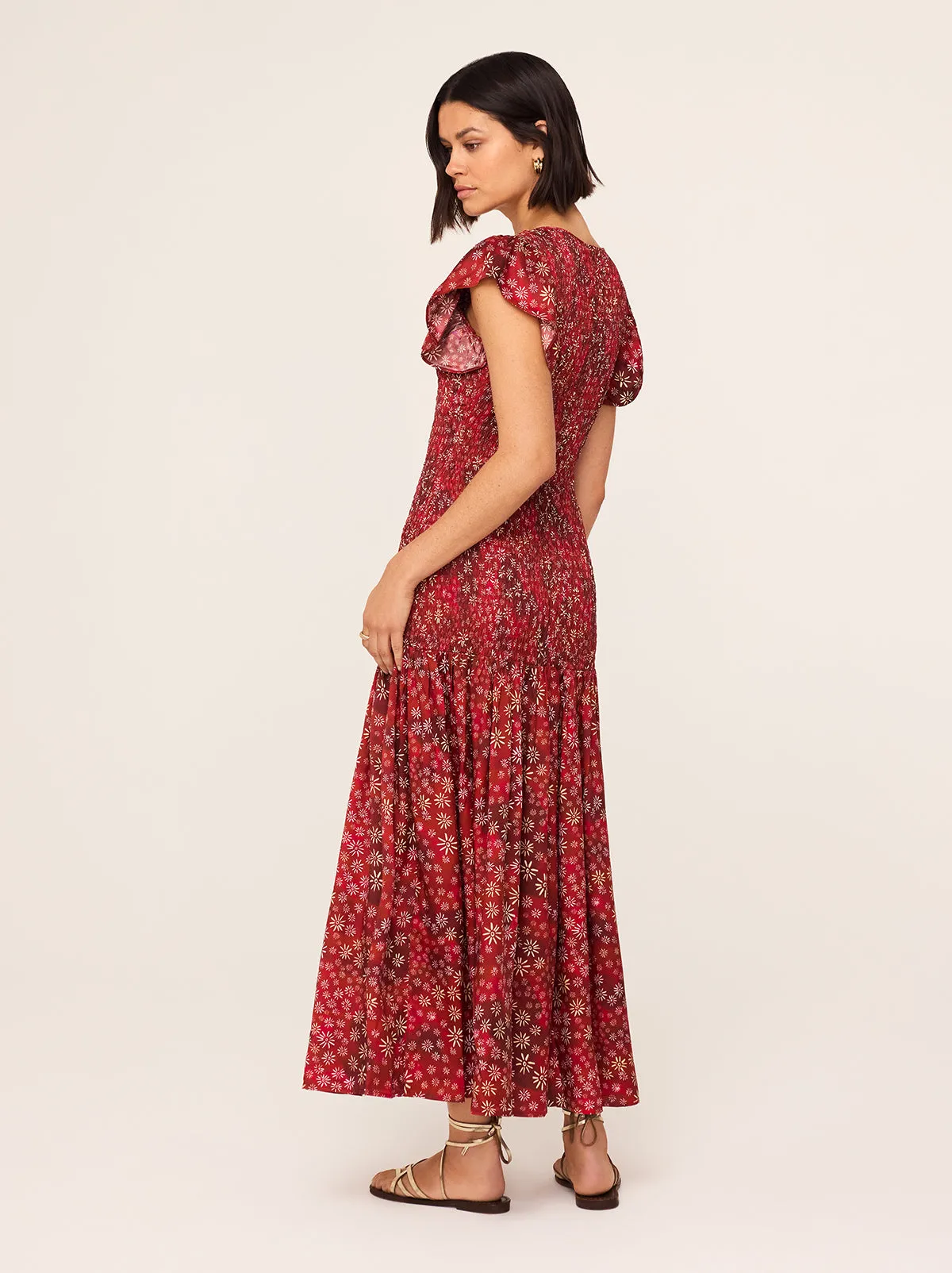 Jemima Red Constellation Print Maxi Dress