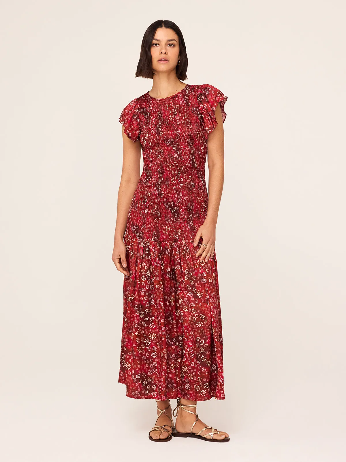 Jemima Red Constellation Print Maxi Dress