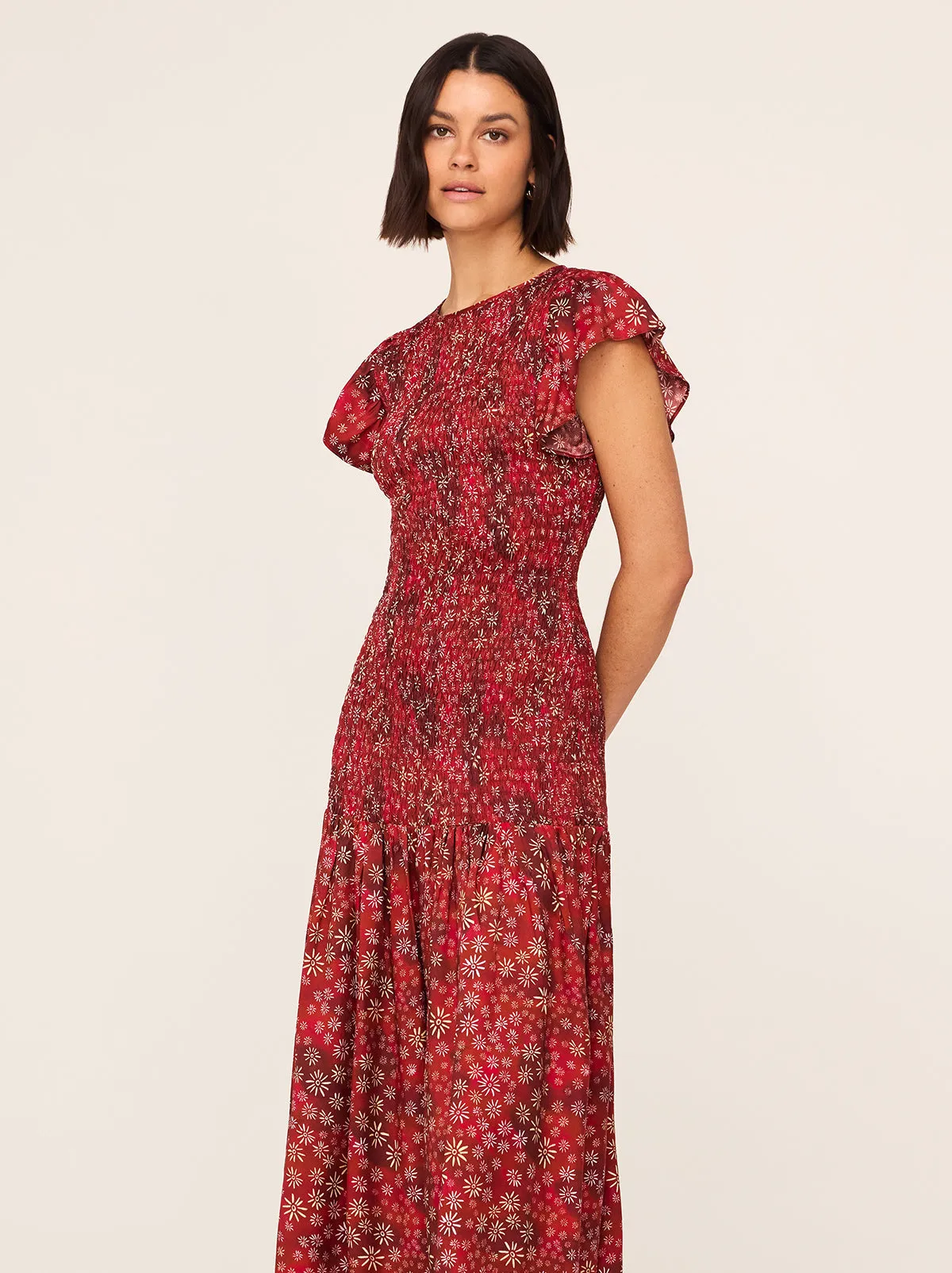 Jemima Red Constellation Print Maxi Dress