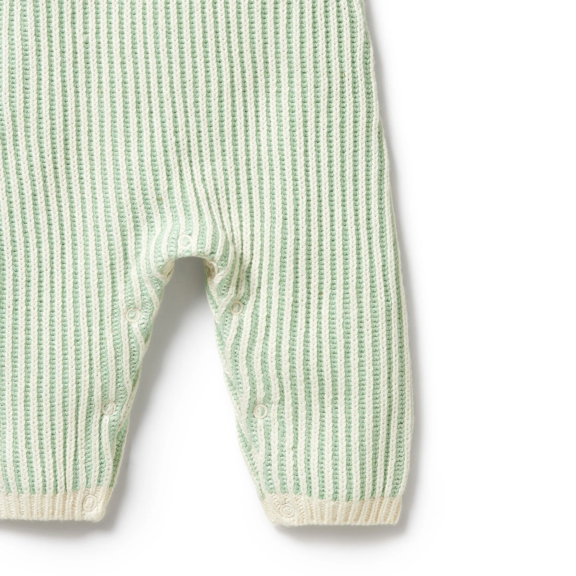 Knitted Ruffle Overall | Mint Green