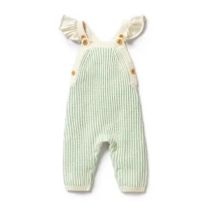 Knitted Ruffle Overall | Mint Green