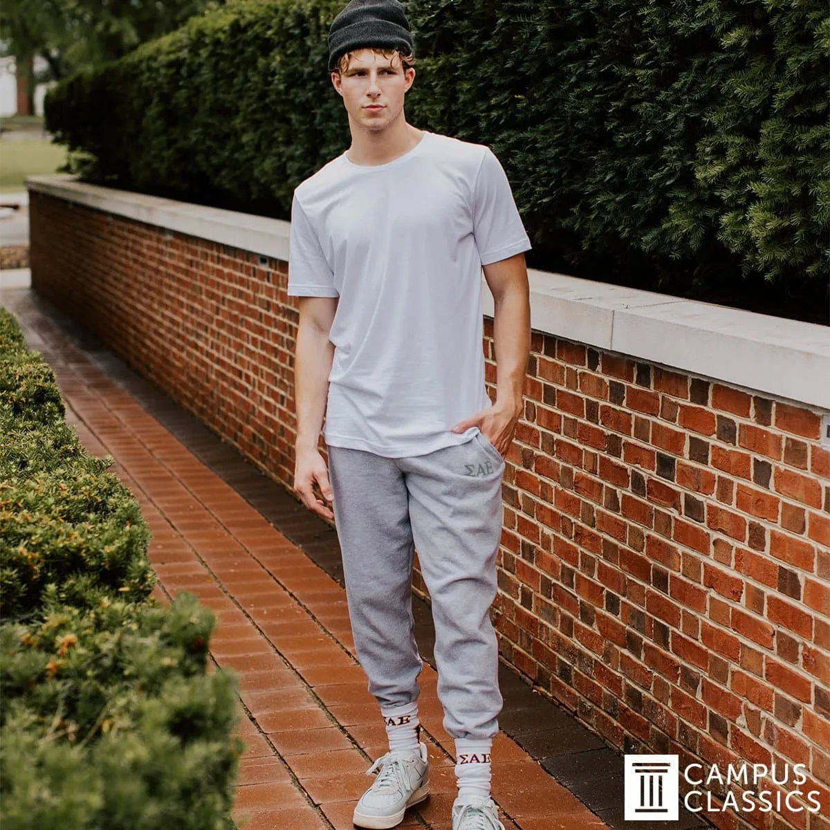 Lambda Chi Heather Grey Contrast Joggers