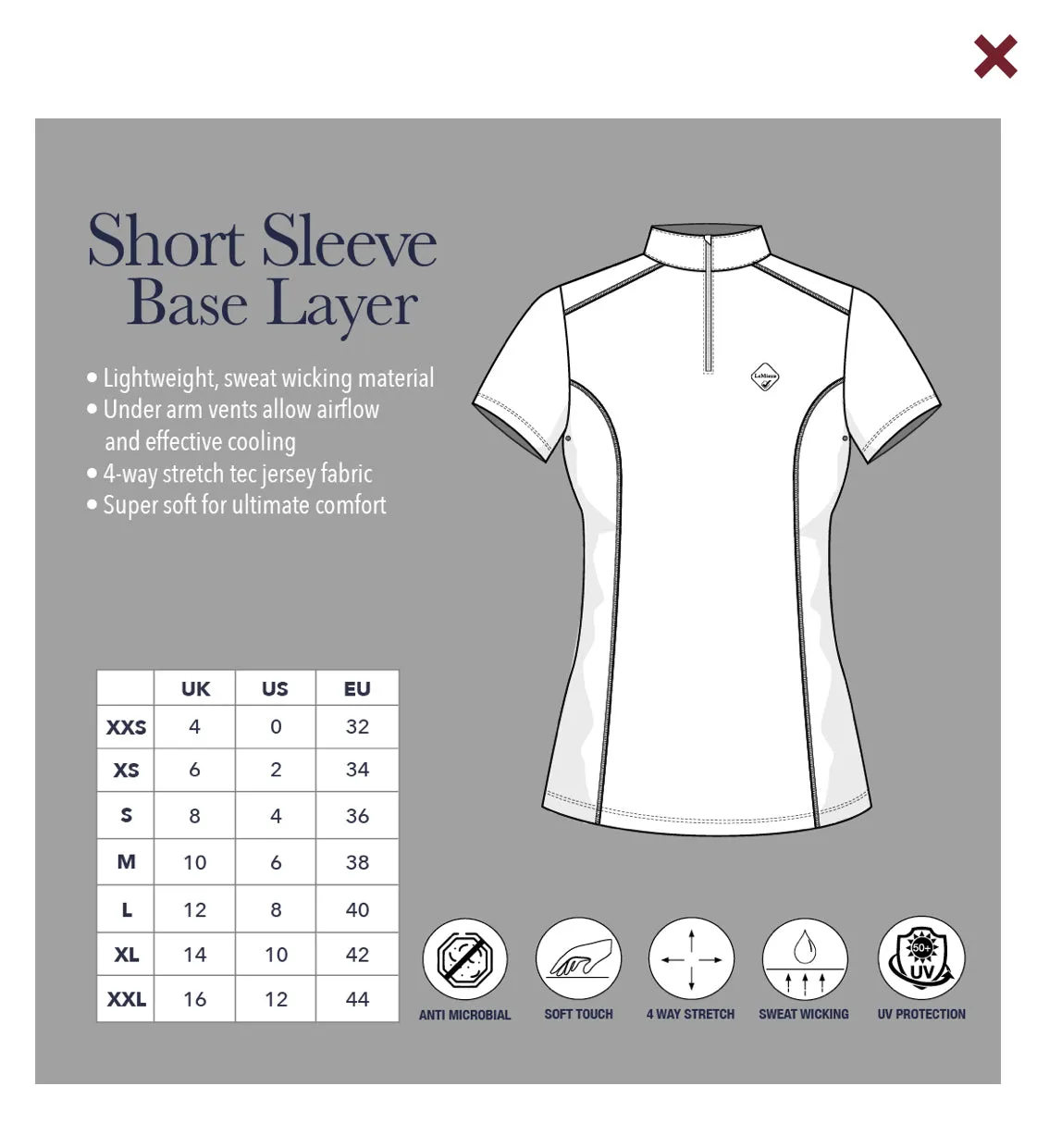 LeMieux Short Sleeve Base Layer