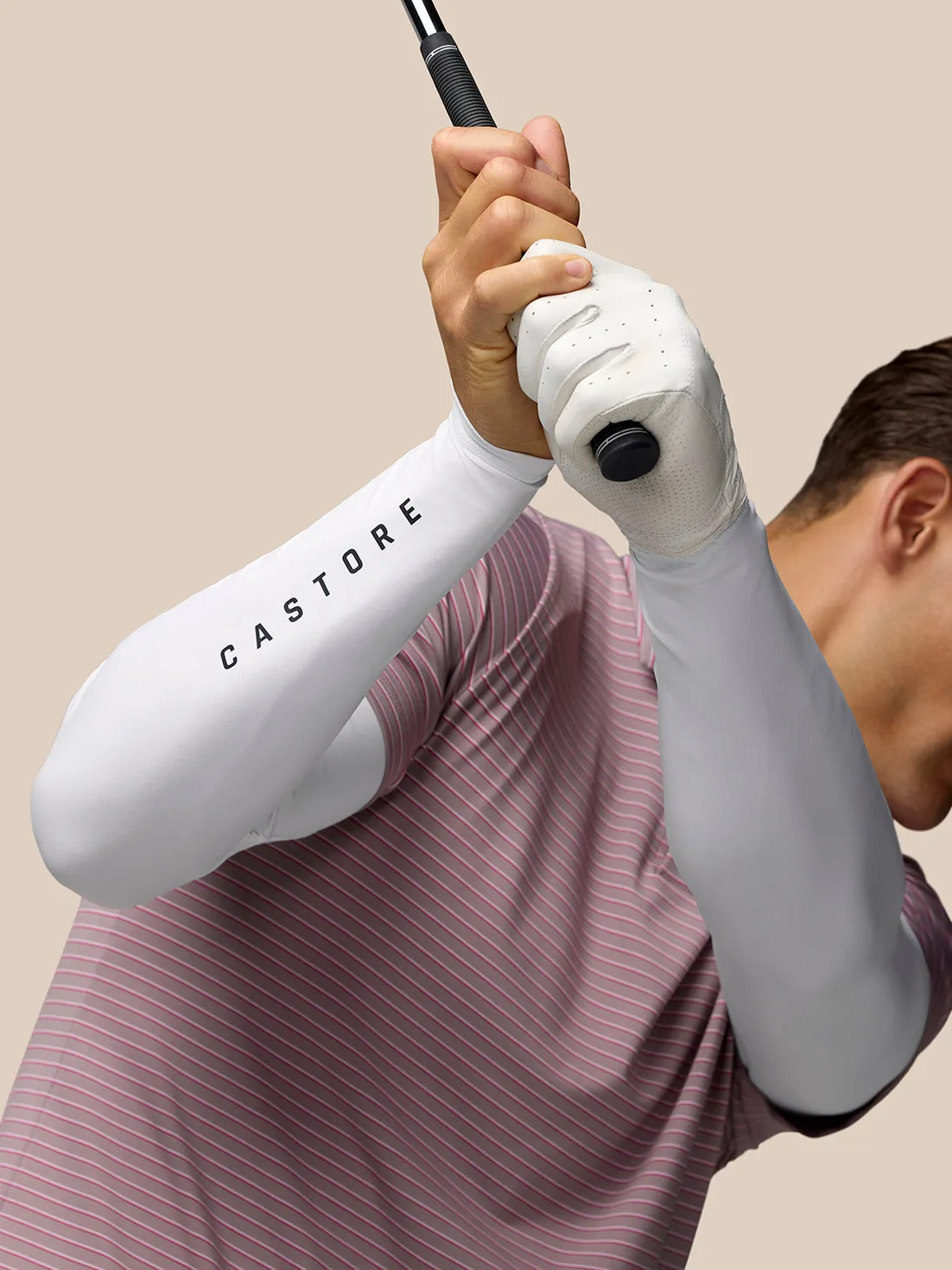 Men's Golf Long Sleeve Mock Neck Base Layer - White