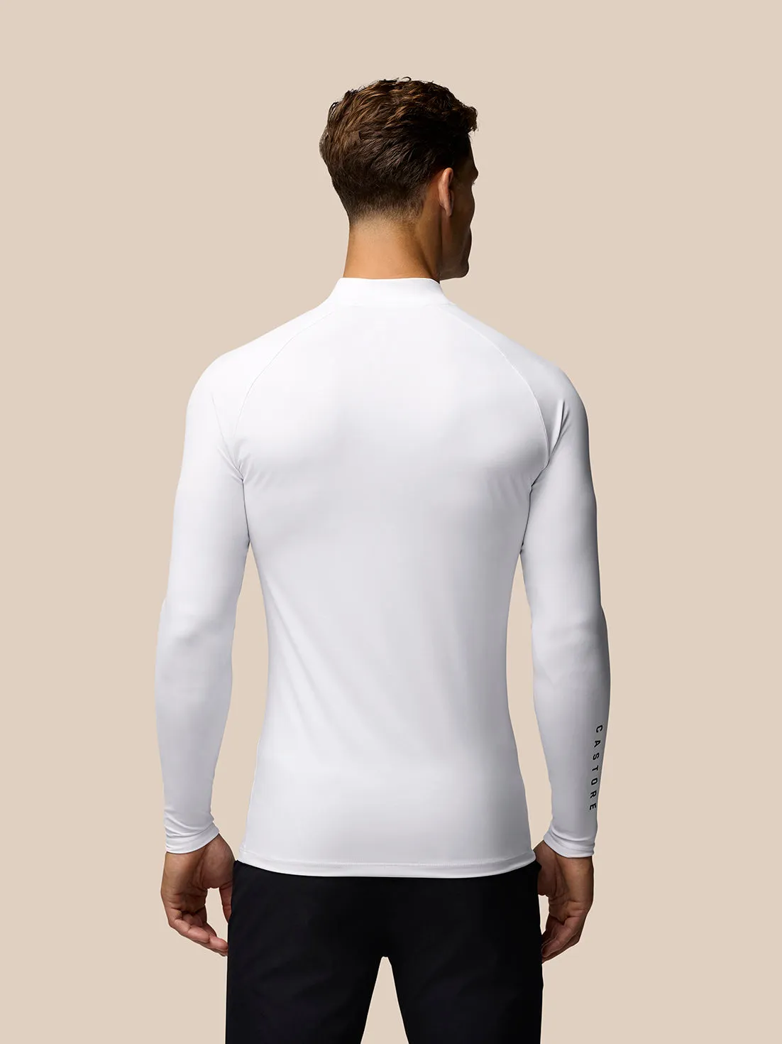 Men's Golf Long Sleeve Mock Neck Base Layer - White