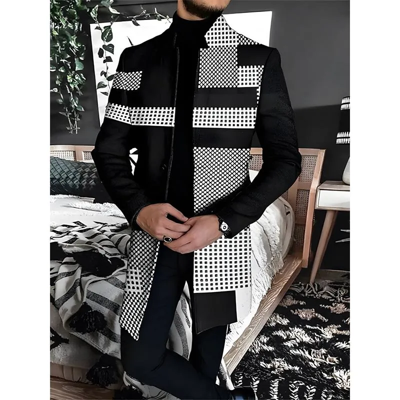 Men's Lapel Printed Jacket 38981455L