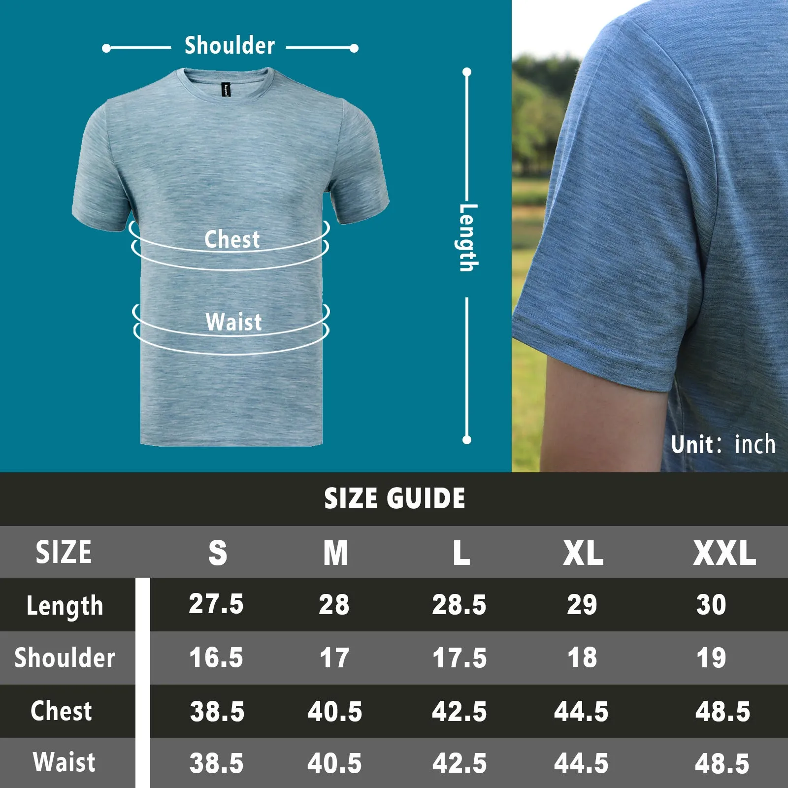 Men's Merino 160g Short Sleeve T-Shirt Lake Green