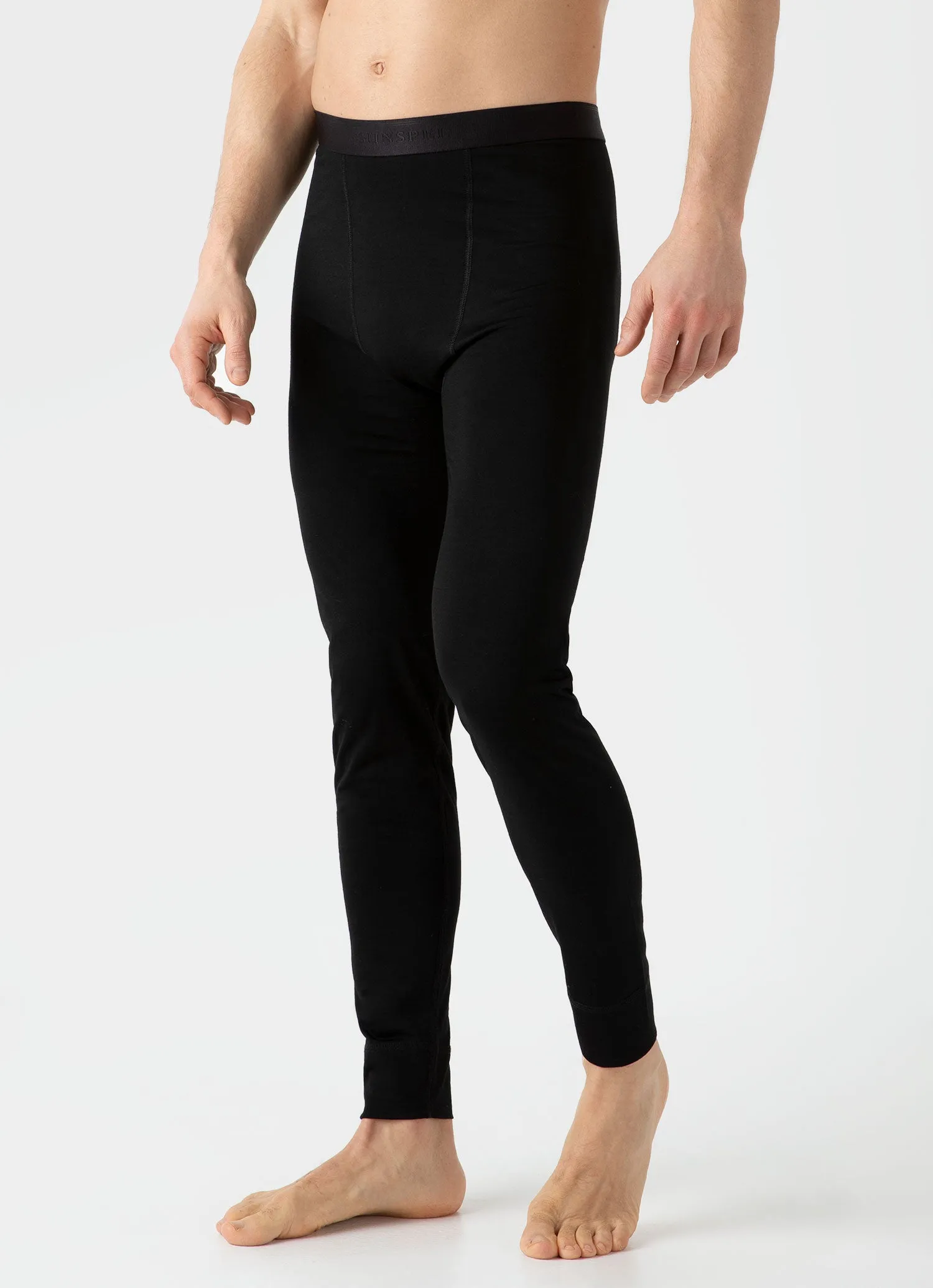 Men's Merino Long John Base Layer in Black