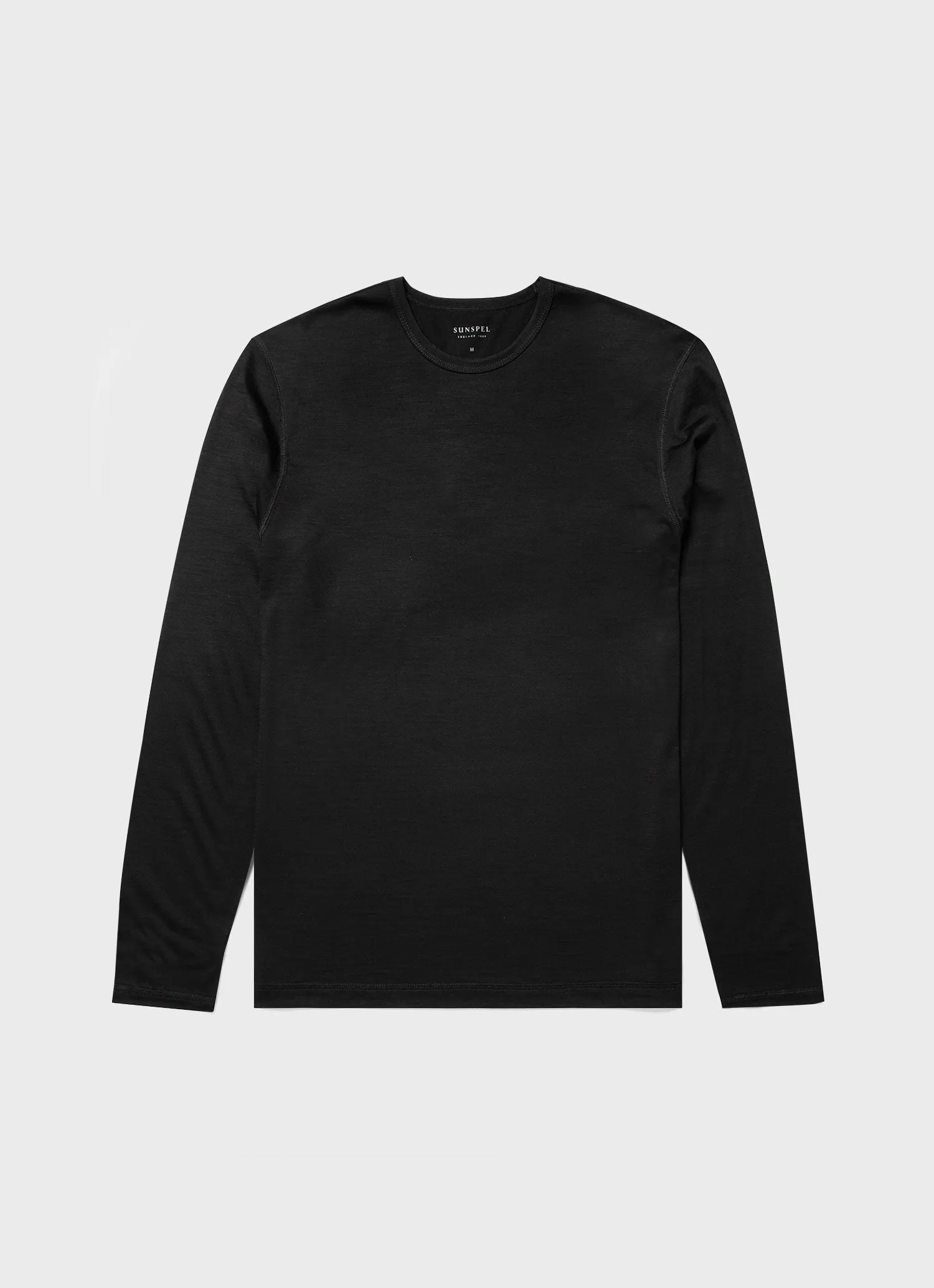 Men's Merino Long Sleeve Base Layer in Black