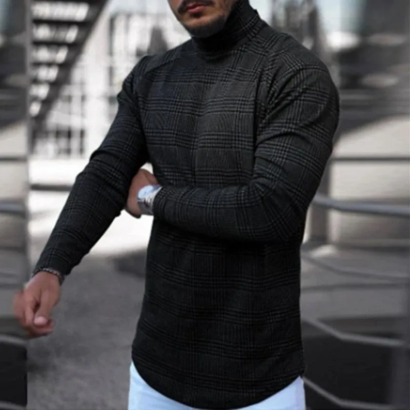 Men's Turtleneck Long Sleeve T-shirt Base Layer 26854186L