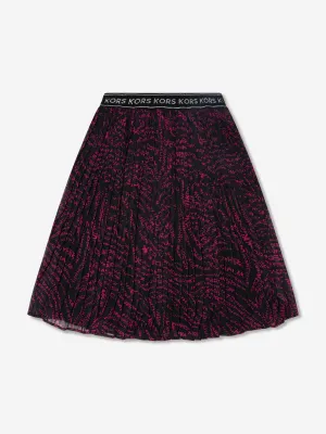 Michael Kors Girls Pleated Midi Skirt in Black