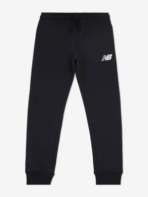 New Balance Boys Brush Back Stacked Logo Joggers in Black