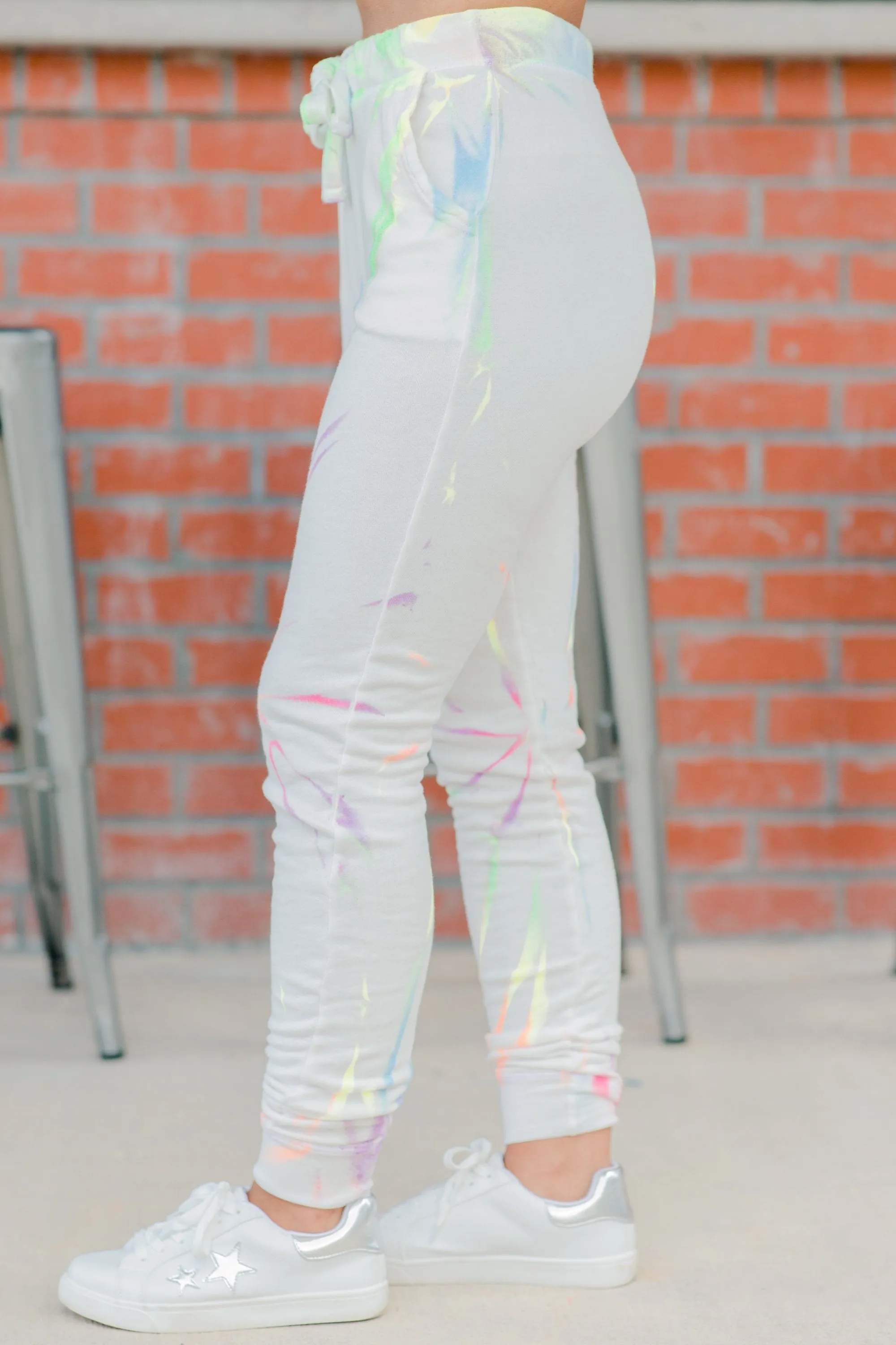 Nothing But Love White Tie Dye Joggers