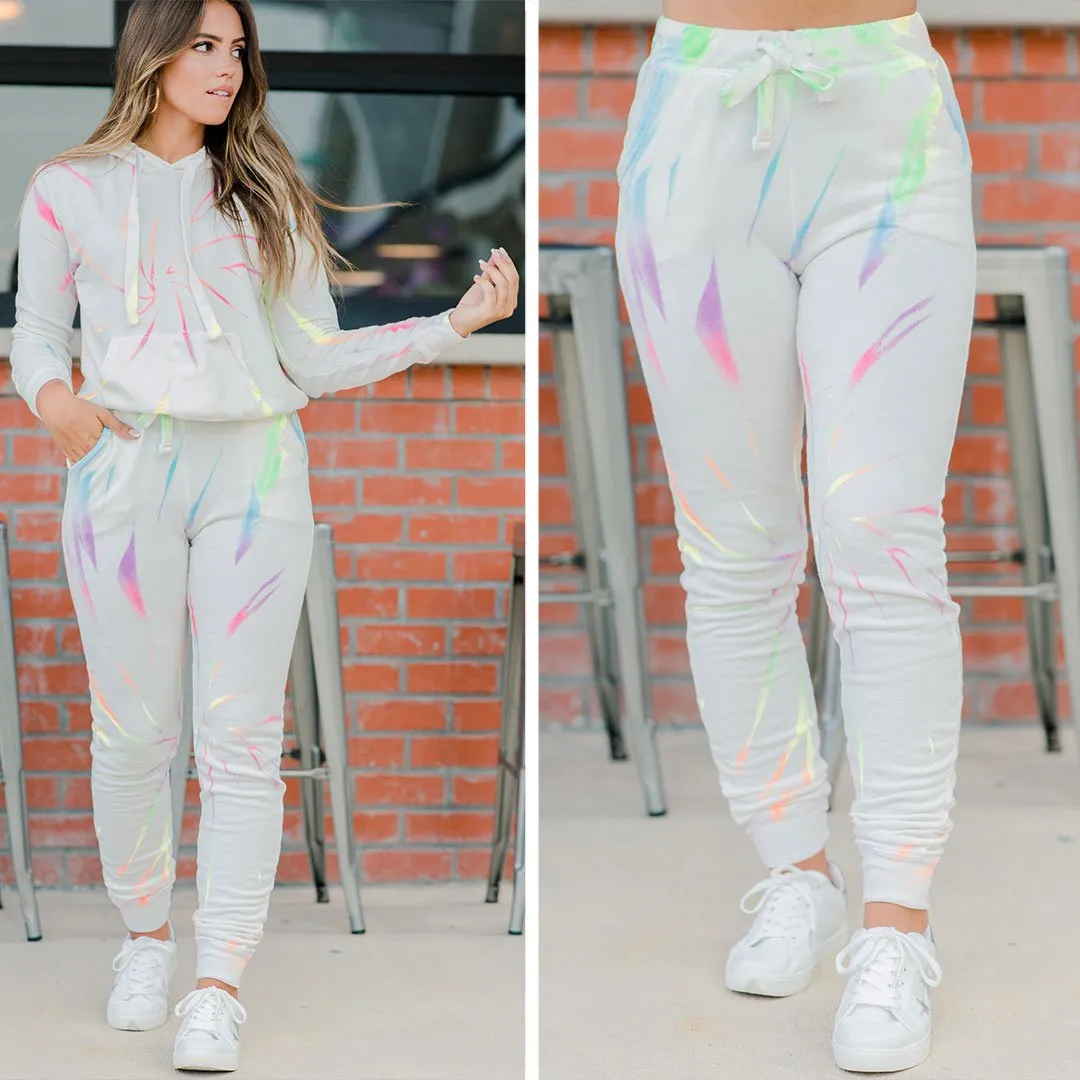 Nothing But Love White Tie Dye Joggers