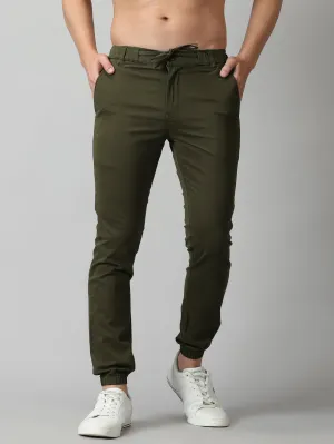 Olive Green Twill joggers