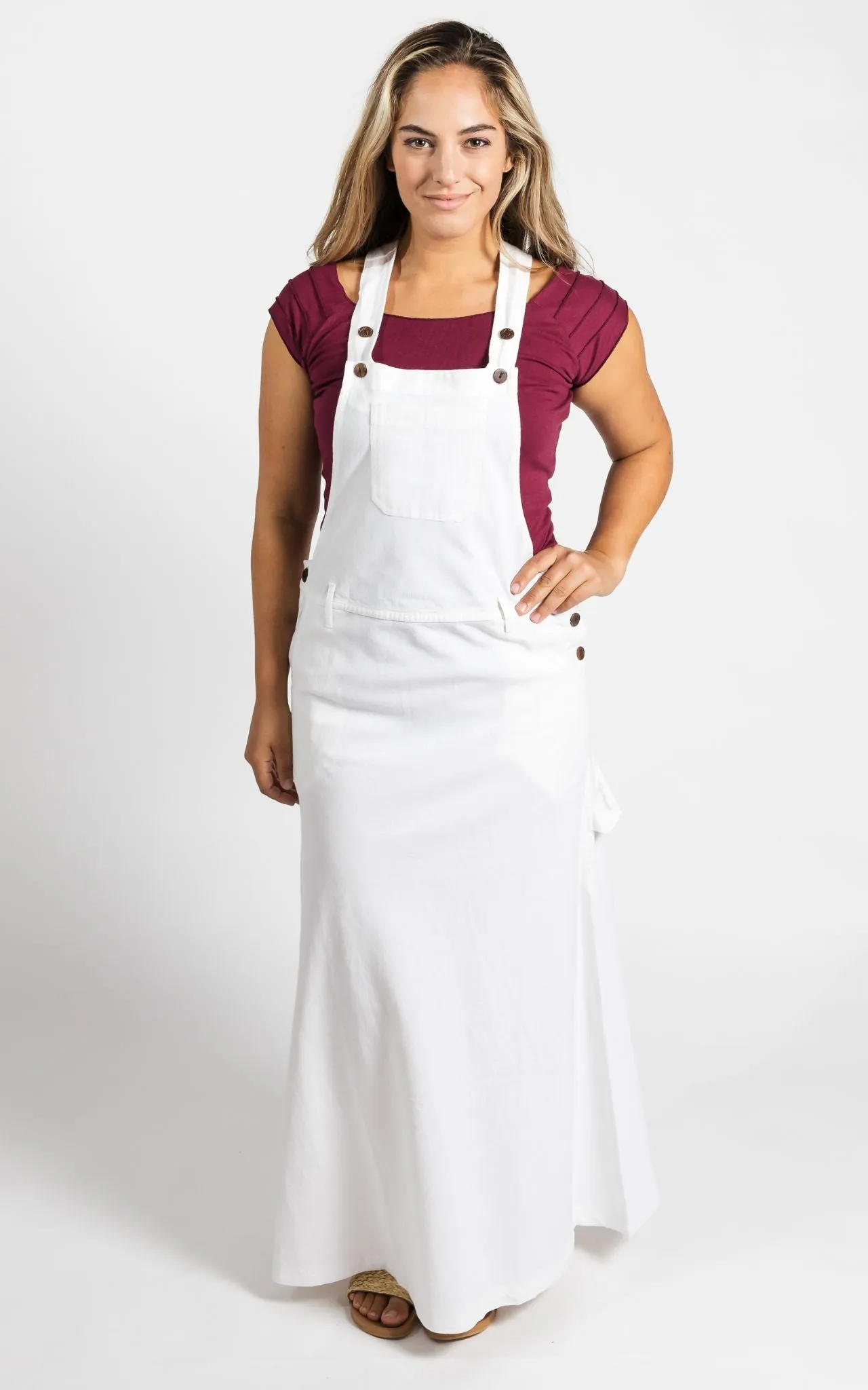 Overall Maxi Dress - White