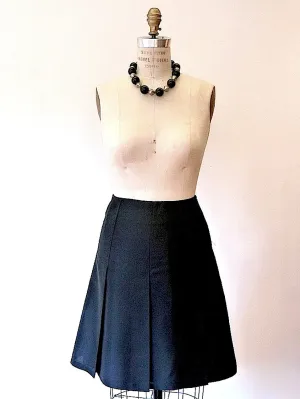 Pleated Cocktail Skirt Thai Silk Black