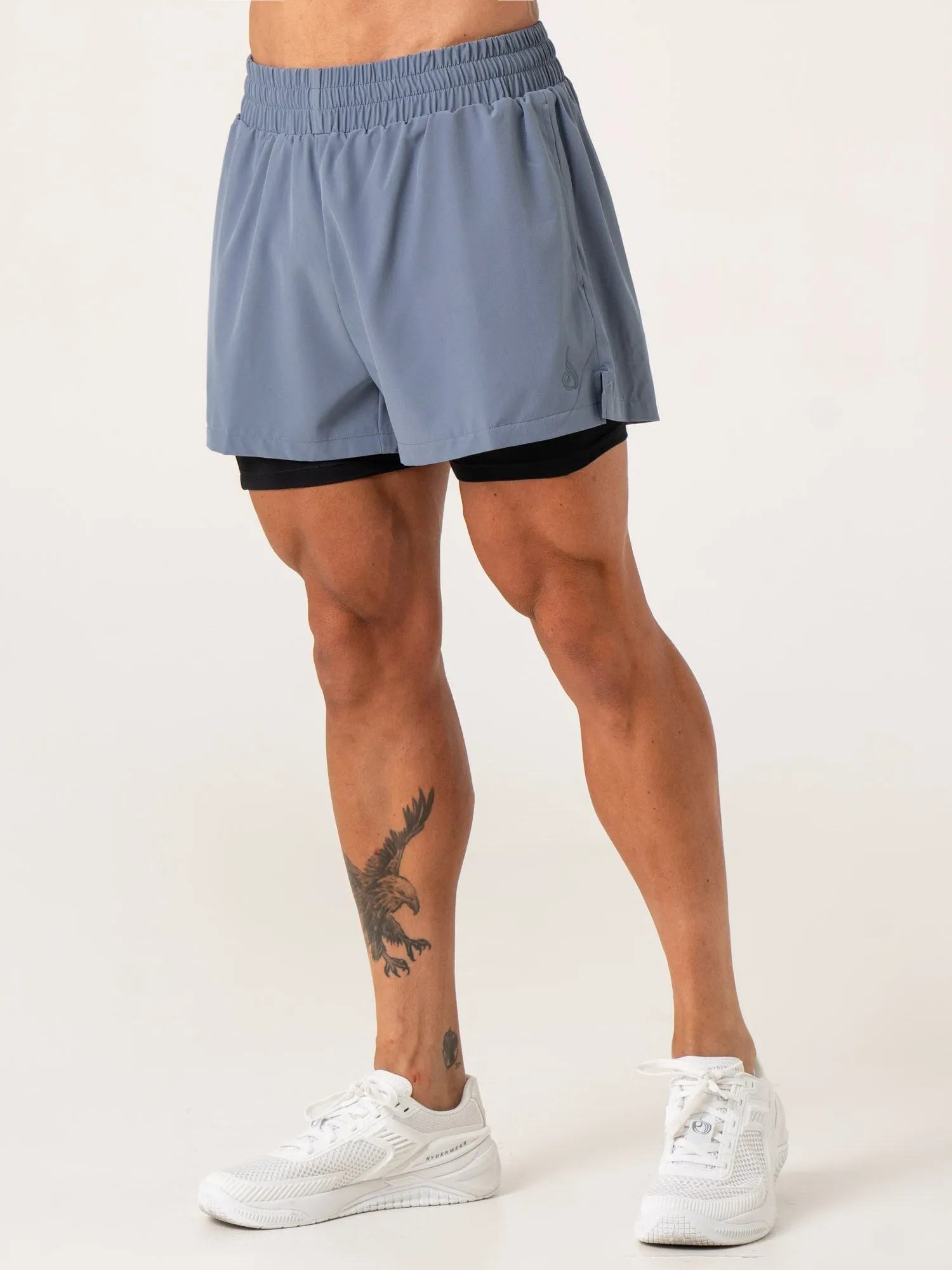 Pursuit 2 In 1 Training Shorts - Denim Blue