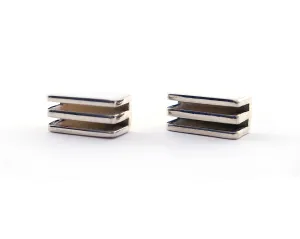 Rectangle Layer Studs in Sterling Silver