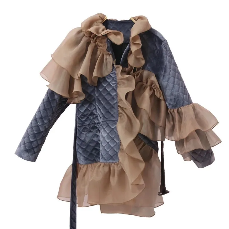 Sneak Quilted Ruffle Coat