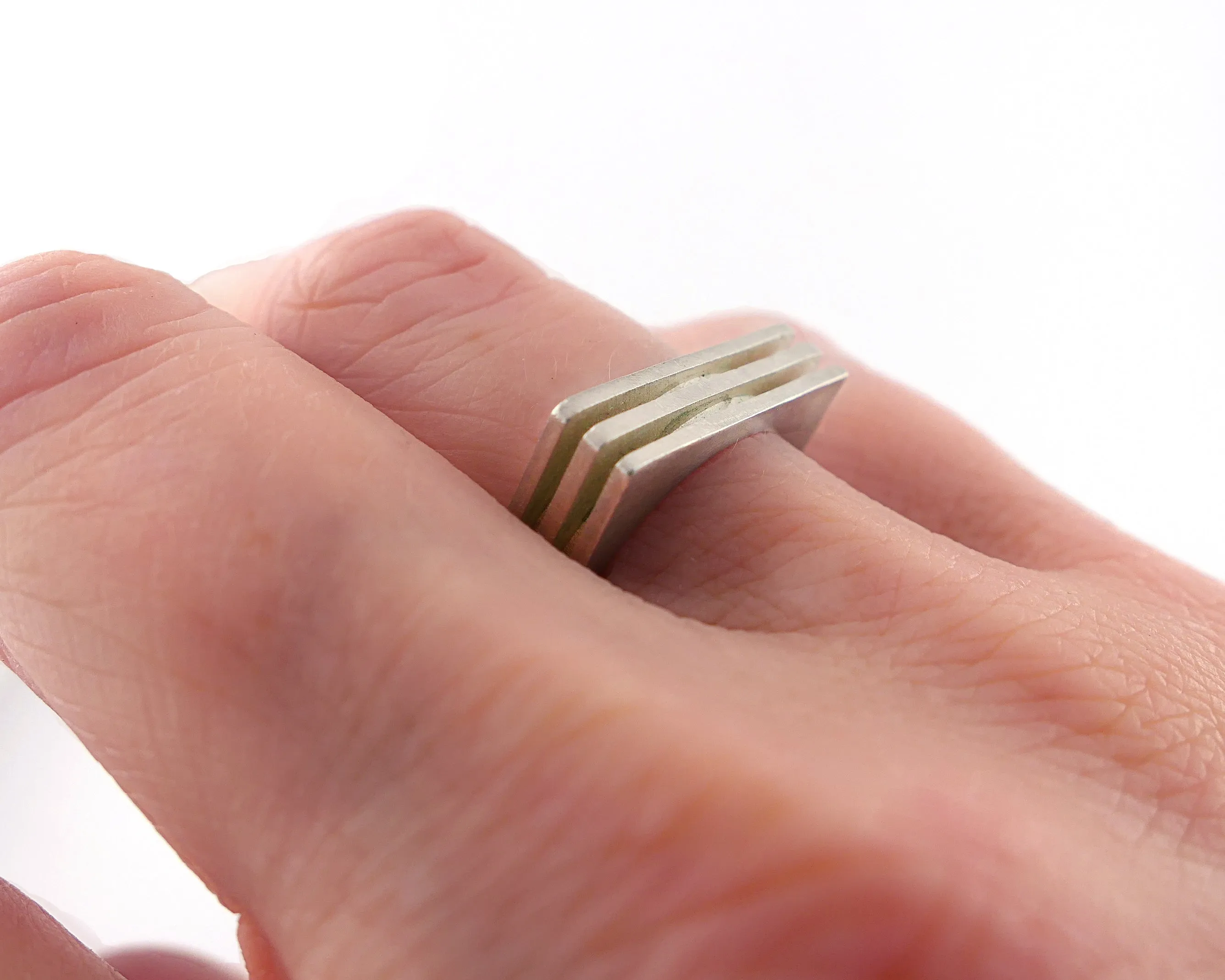 Square Layer Ring in Sterling Silver