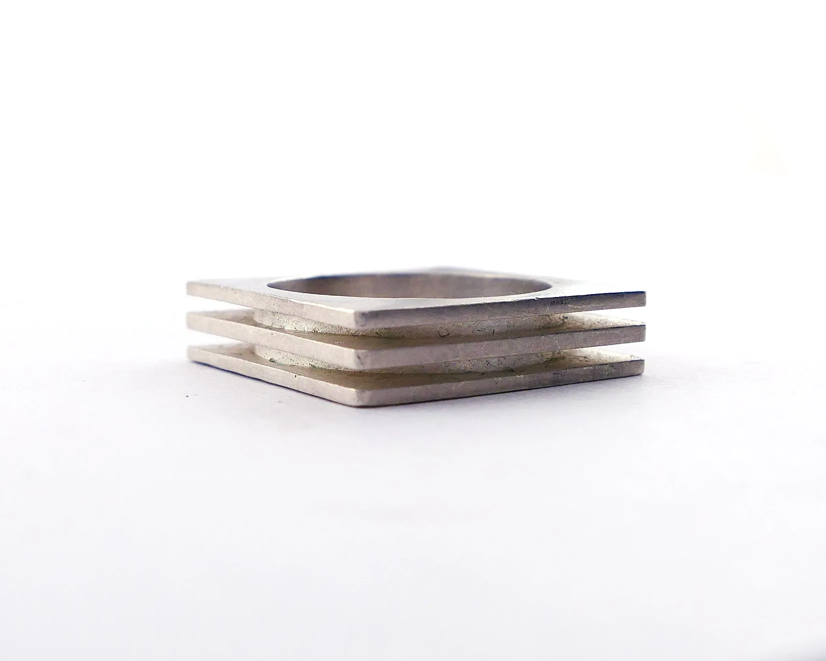 Square Layer Ring in Sterling Silver