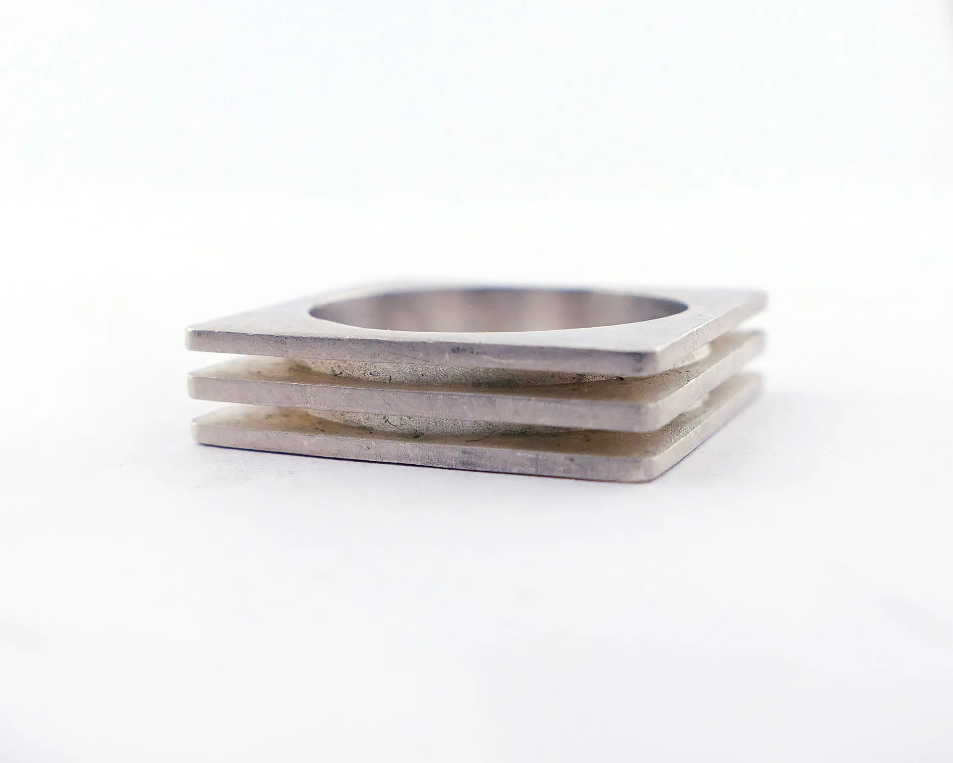 Square Layer Ring in Sterling Silver