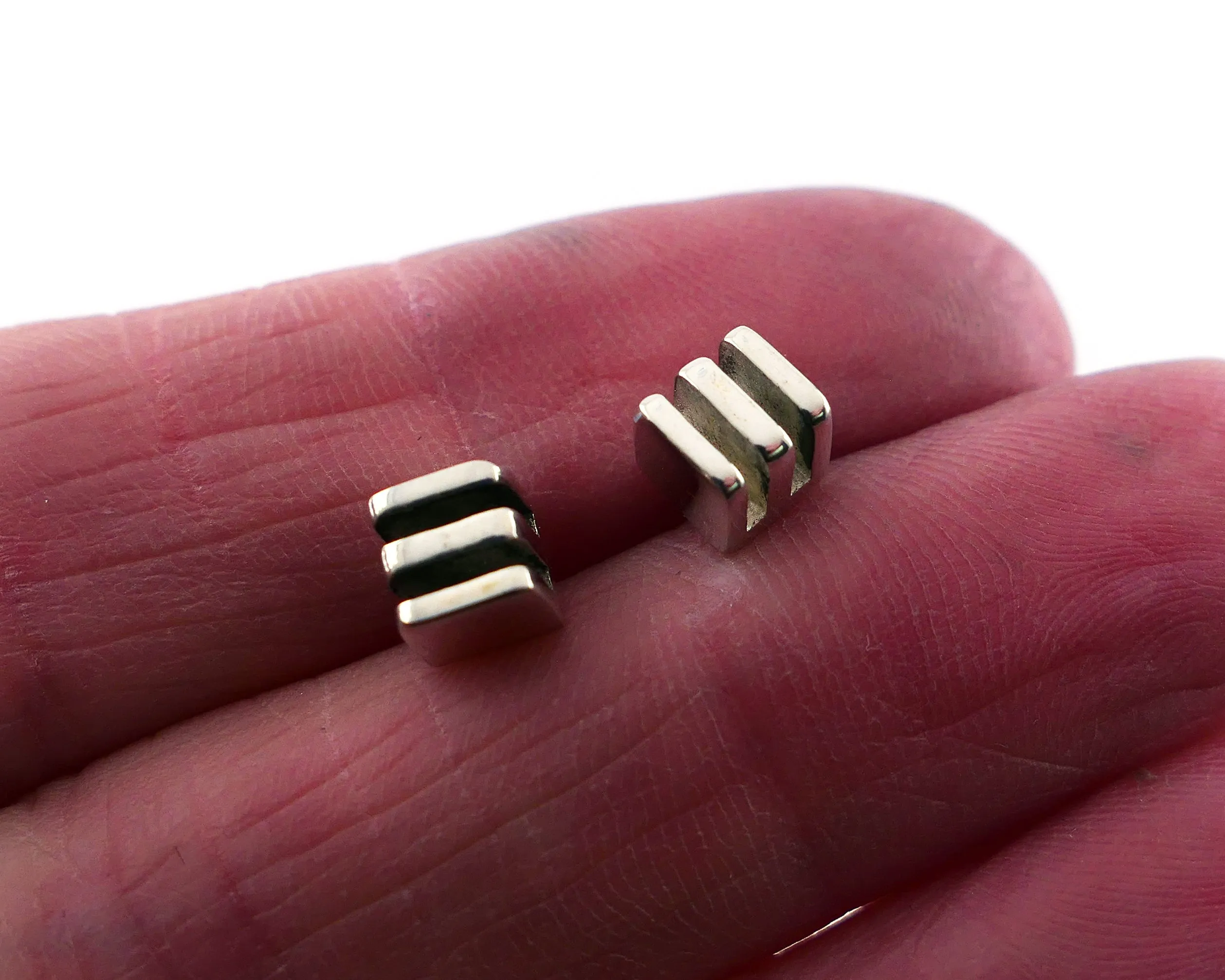 Square Layer Studs in Sterling Silver